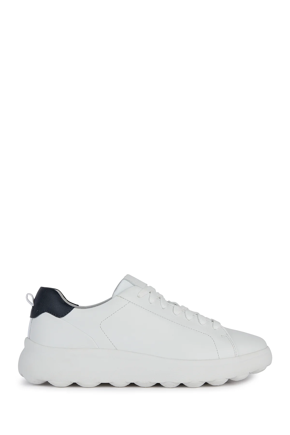 Geox Erkek Beyaz Spherica Ec4.1 Bağcıklı Deri Spor Sneaker