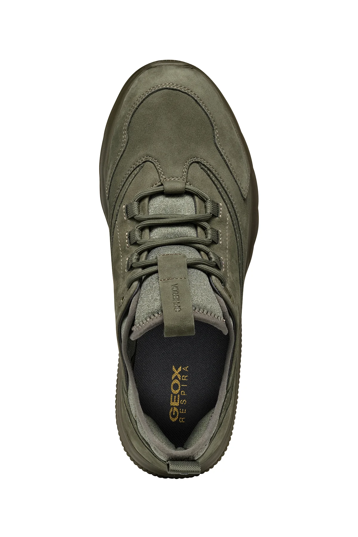 Geox Erkek Haki Spherica Bağcıklı Deri Sneaker - Image 5