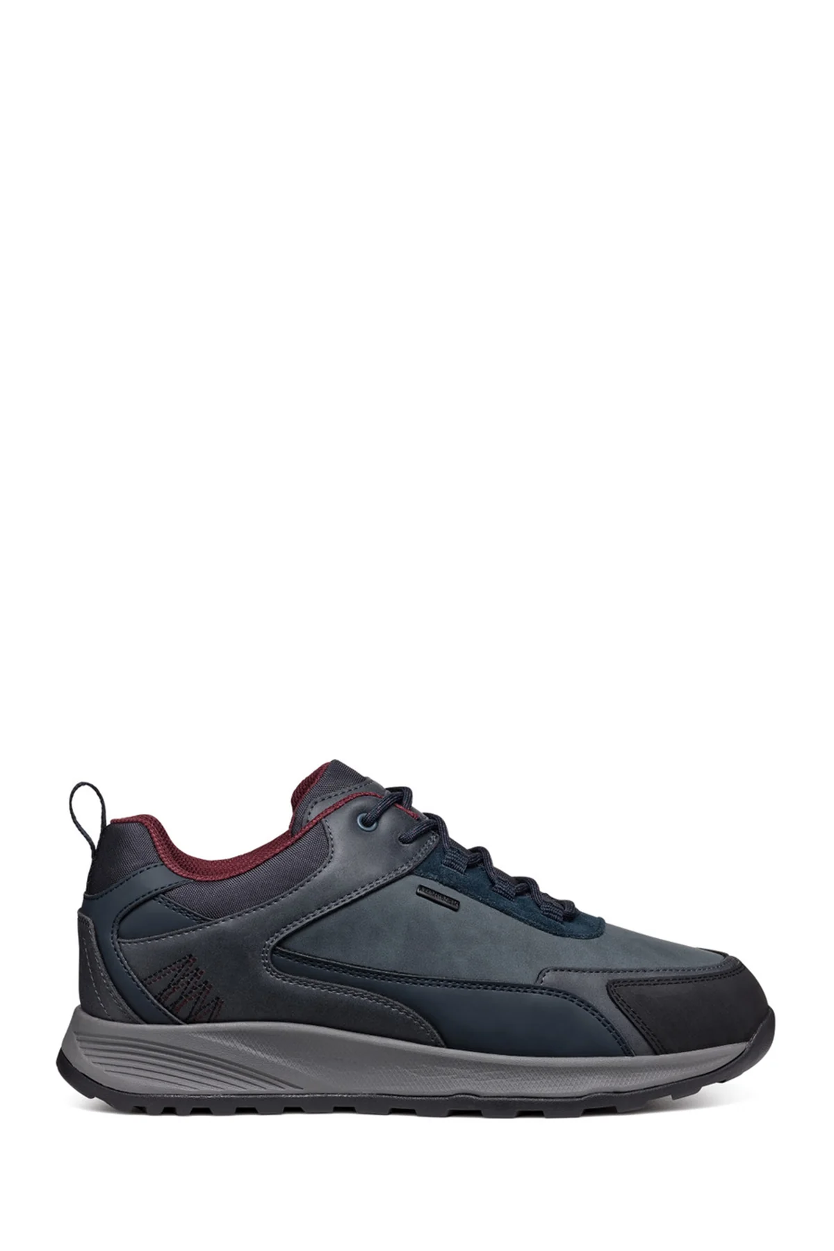 Geox Erkek Lacivert Bağcıklı Deri Sneaker