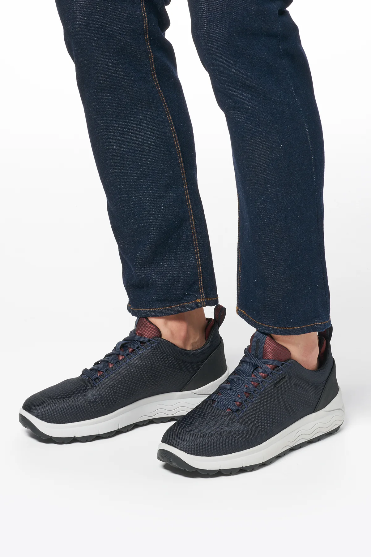 Geox Erkek Lacivert Spherica 4x4 Abx Bağcıklı Waterproof Deri Sneaker - Image 4