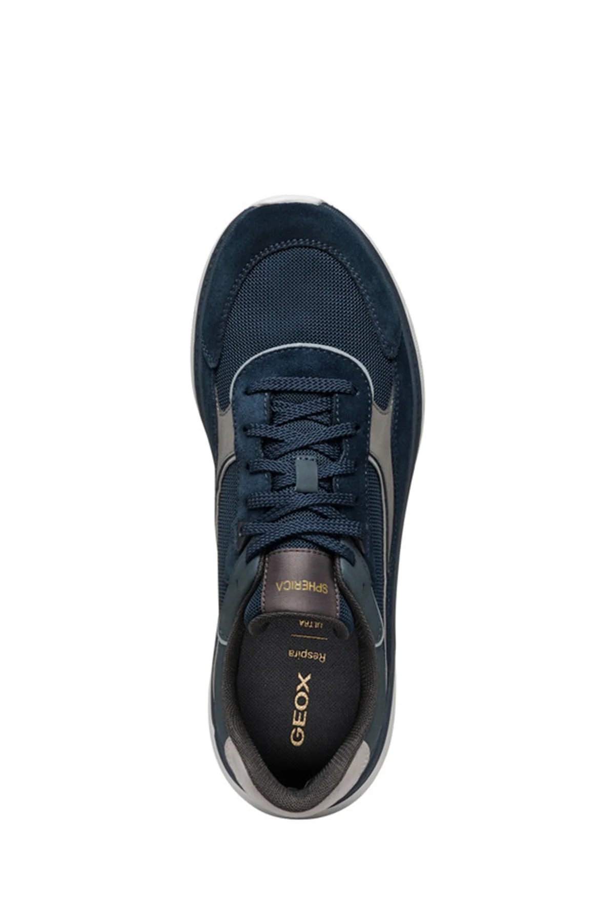 Geox Erkek Lacivert U Spherica Actif X1 A - Mes + Su Bağcıklı Süet Sneaker - Image 9