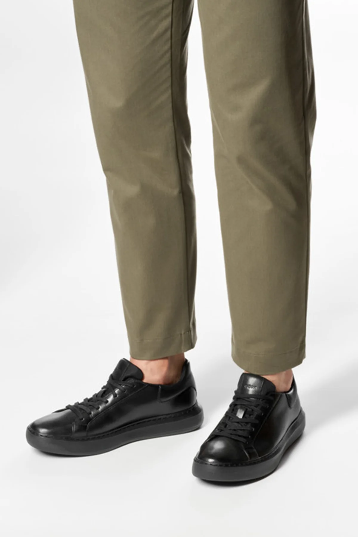 Geox Erkek Siyah Deıven Bağcıklı Deri Casual Sneaker - Image 2