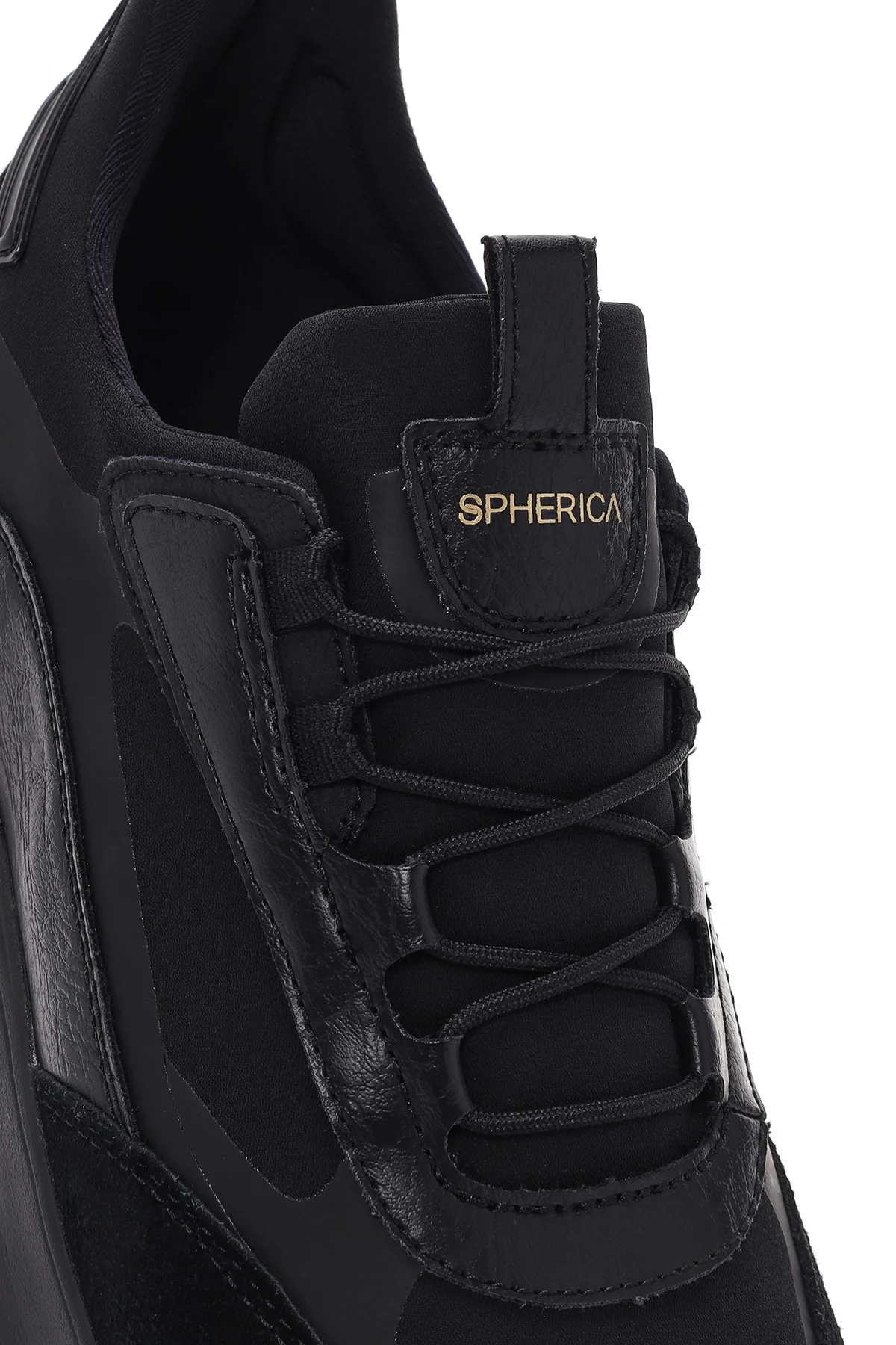Geox Erkek Siyah Spherica Actif Bağcıklı Deri Sneaker - Image 9