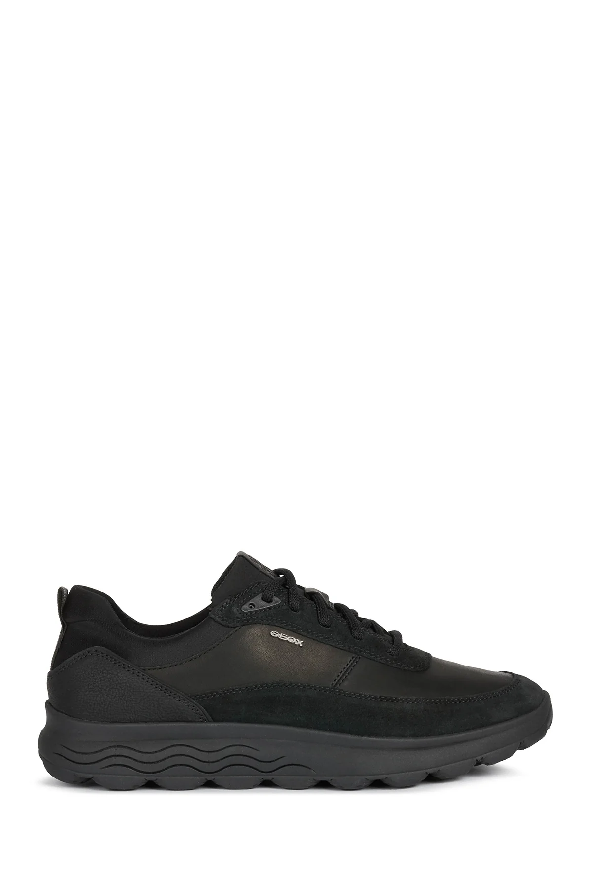 Geox Erkek Siyah Spherica Bağcıklı Deri Sneaker