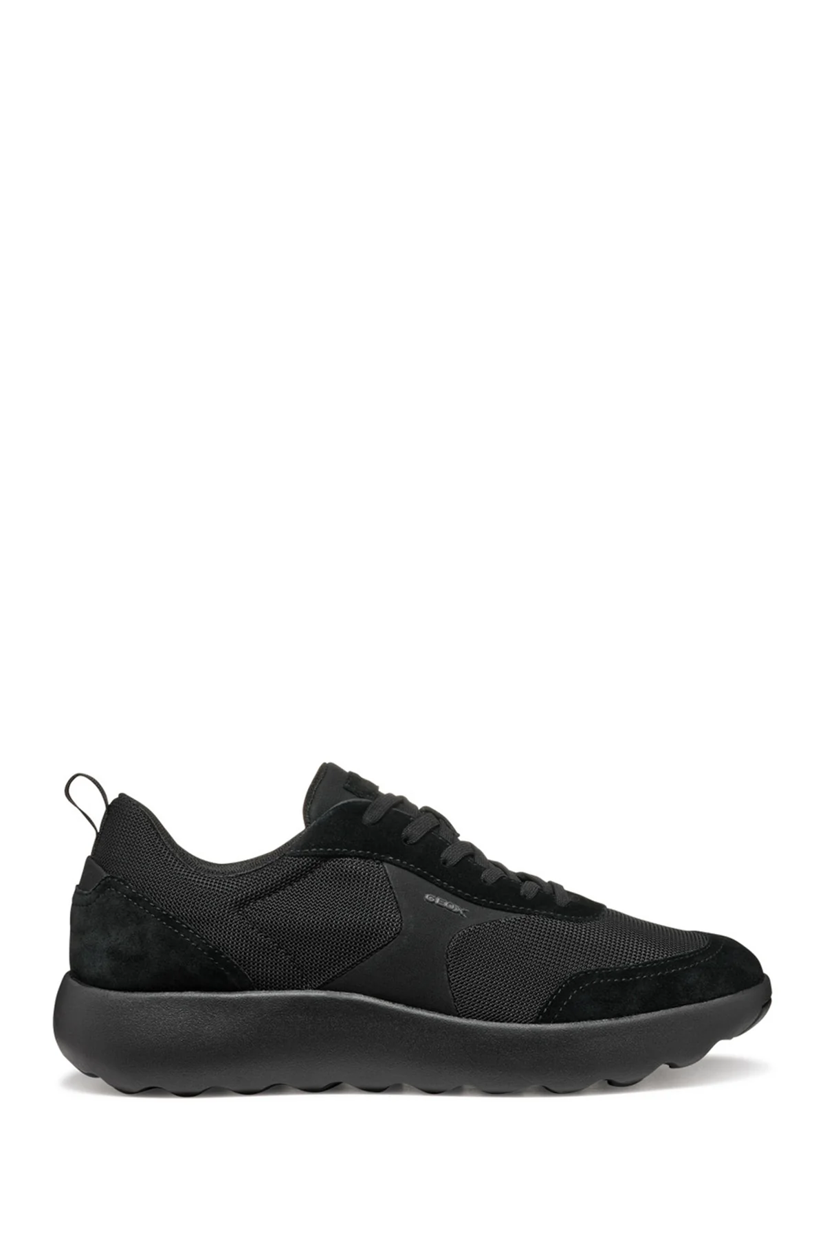 Geox Erkek Siyah U Xtors D -Mesh + Suede Bağcıklı Deri Sneaker