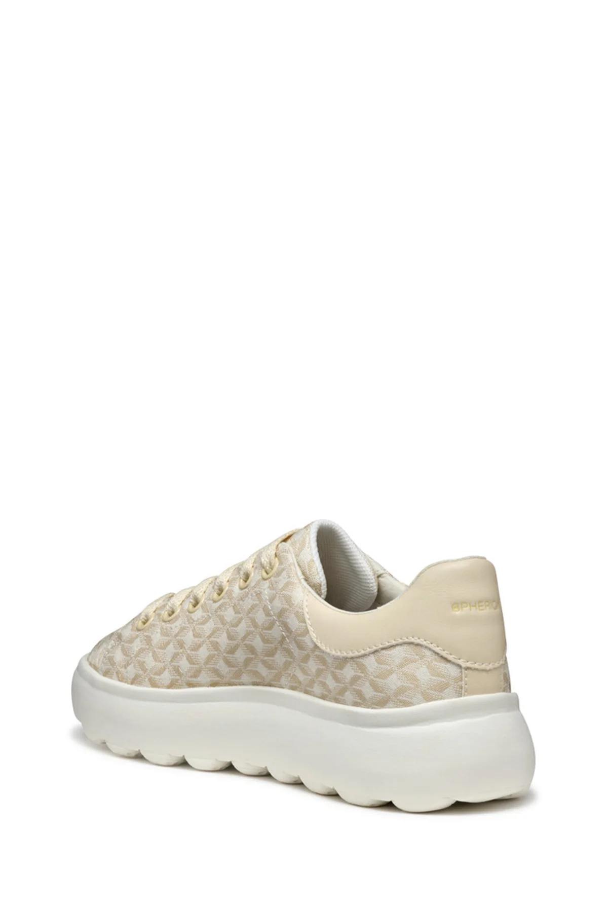 Geox Kadın Bej Spherica Ec4.1 Bağcıklı Desenli Kalın Tabanlı Sneaker - Image 3