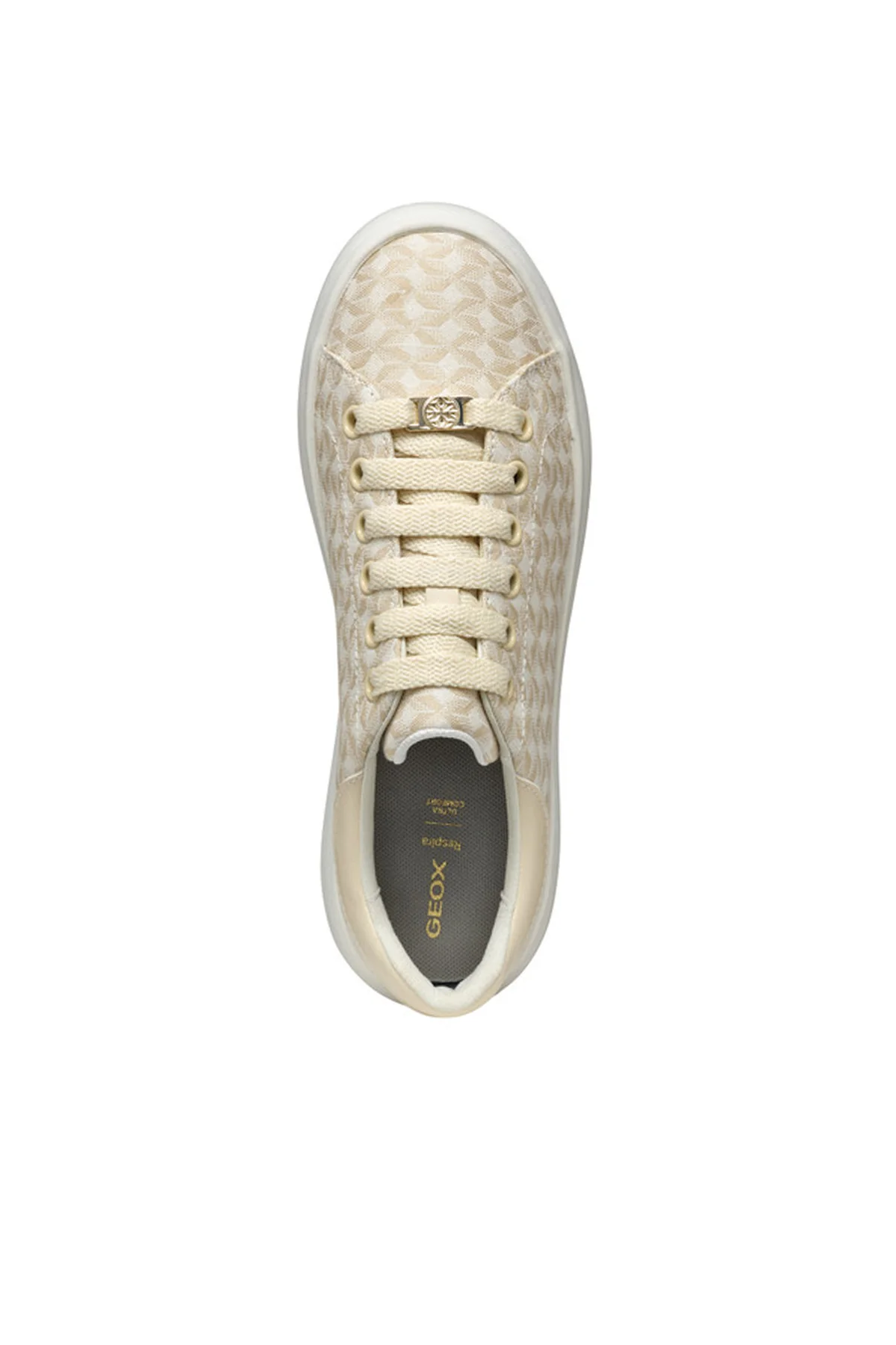 Geox Kadın Bej Spherica Ec4.1 Bağcıklı Desenli Kalın Tabanlı Sneaker - Image 5
