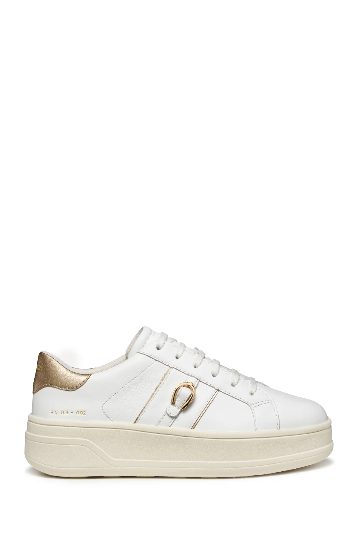 Geox Kadın Beyaz D Spherıca Ecub-2 B - Nappa+Me Bağcıklı Kalın Tabanlı Deri Sneaker