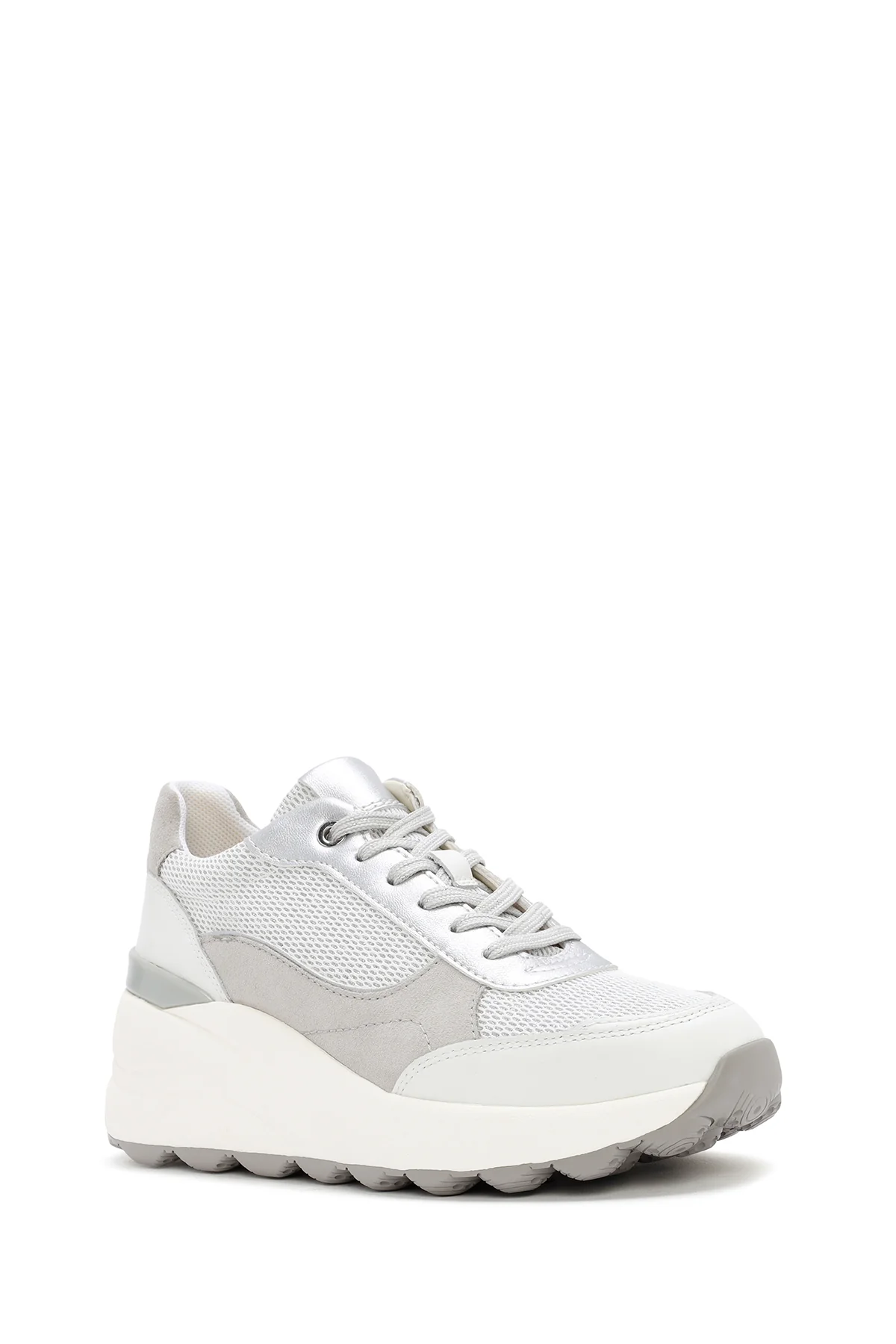 Geox Kadın Beyaz Spherica Bağcıklı Deri Sneaker - Image 6