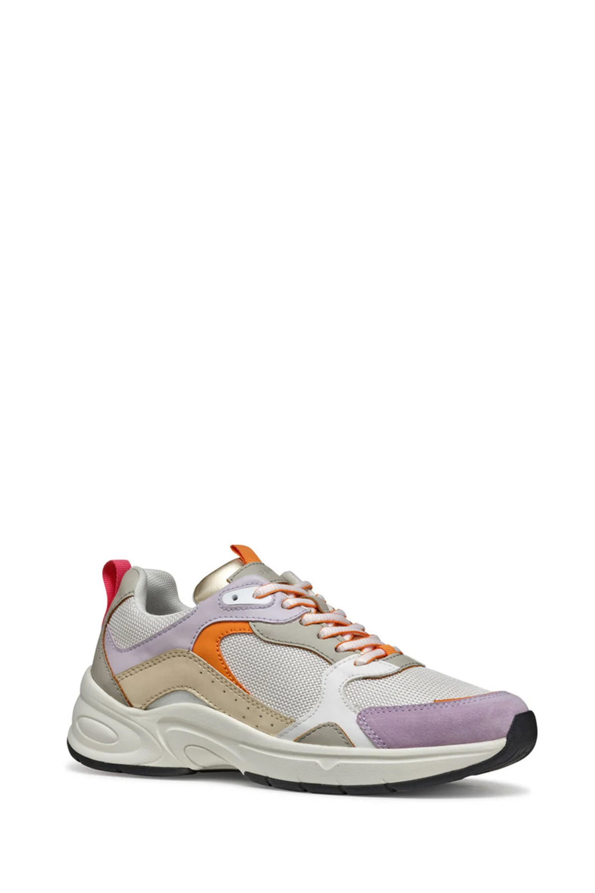 Geox Kadın Çok Renkli Zarvia Bağcıklı Kalın Tabanlı Deri Sneaker - Image 2
