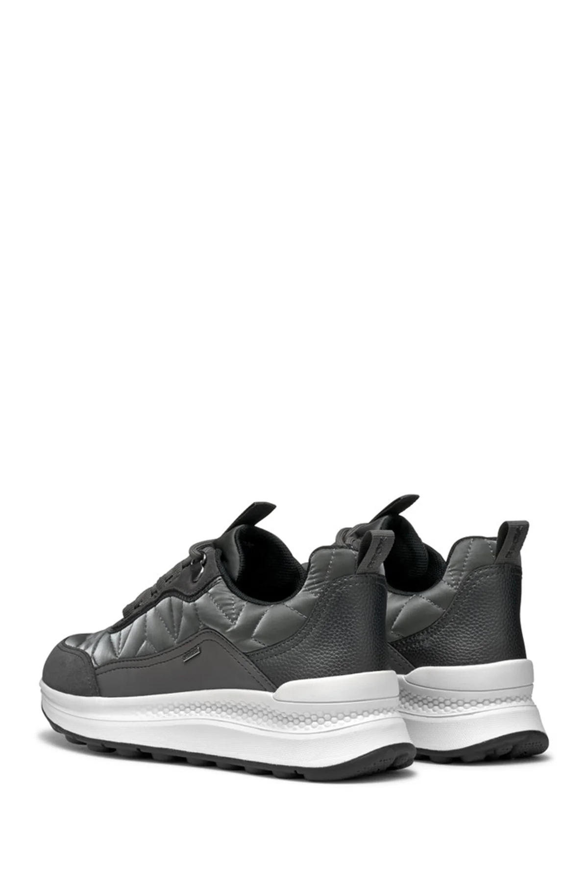 Geox Kadın Gri Bağcıklı Kalın Tabanlı Kumaş Sneaker - Image 5
