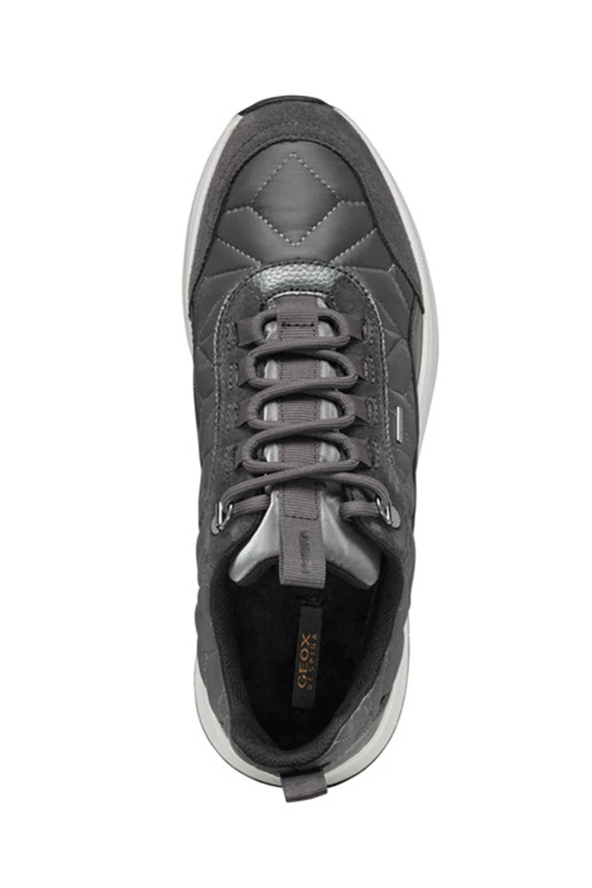 Geox Kadın Gri Bağcıklı Kalın Tabanlı Kumaş Sneaker - Image 9