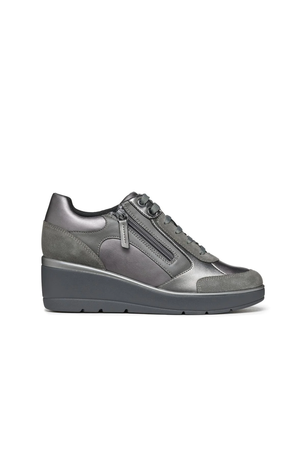 Geox Kadın Gri İlde Bağcıklı Kalın Tabanlı Sneaker