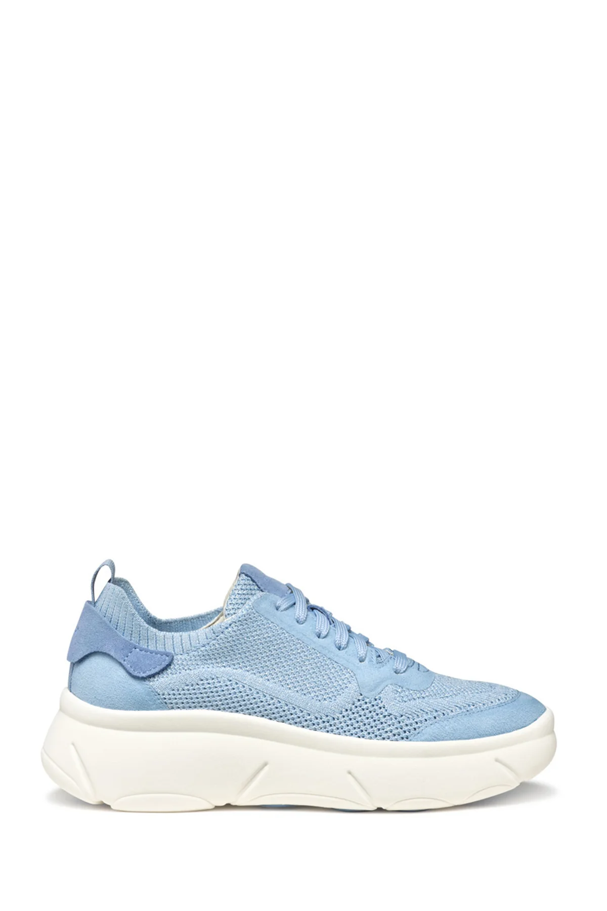 Geox Kadın Mavi D Nebula 2.0 X A Bağcıklı Kalın Tabanlı Kumaş Sneaker