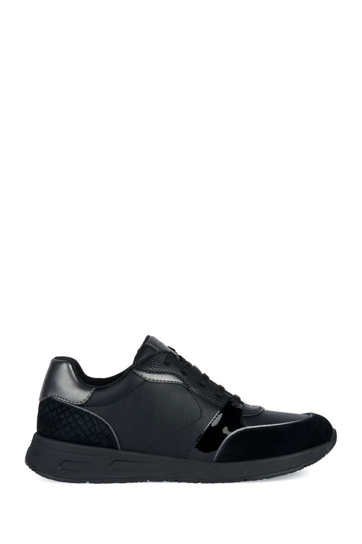 Geox Kadın Siyah Bulmya Bağcıklı Deri Sneaker
