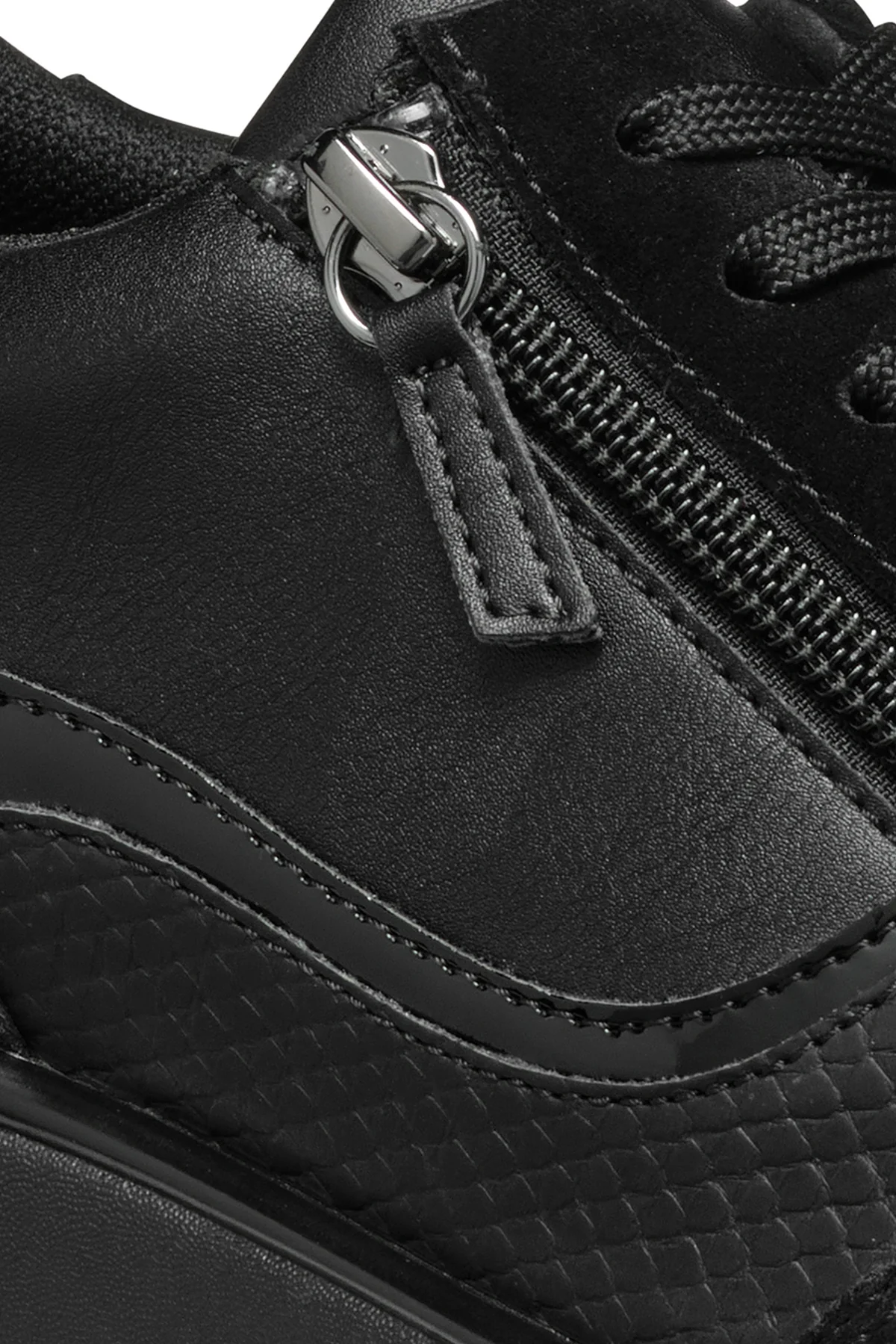 Geox Kadın Siyah D Ilde Bağcıklı Dolgu Topuklu Sneaker - Image 8