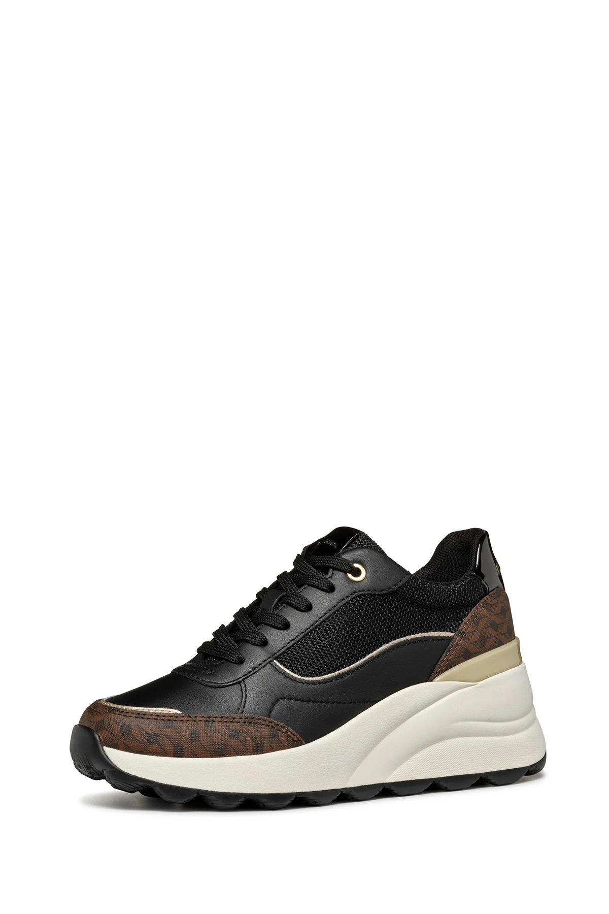 Geox Kadın Siyah D Spherica Bağcıklı Deri Sneaker - Image 2