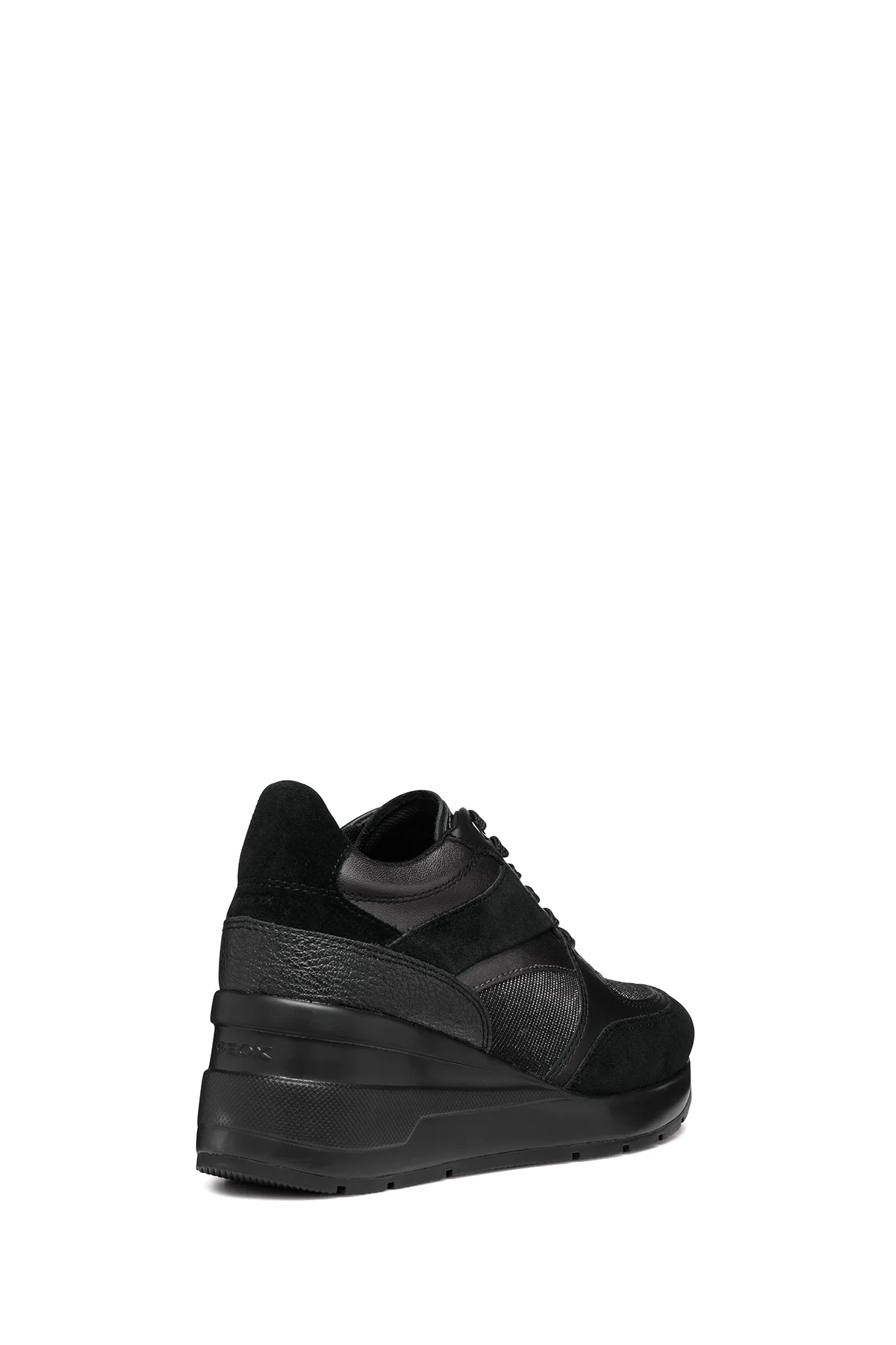 Geox Kadın Siyah D Zosma Bağcıklı Dolgu Topuklu Deri Sneaker - Image 7