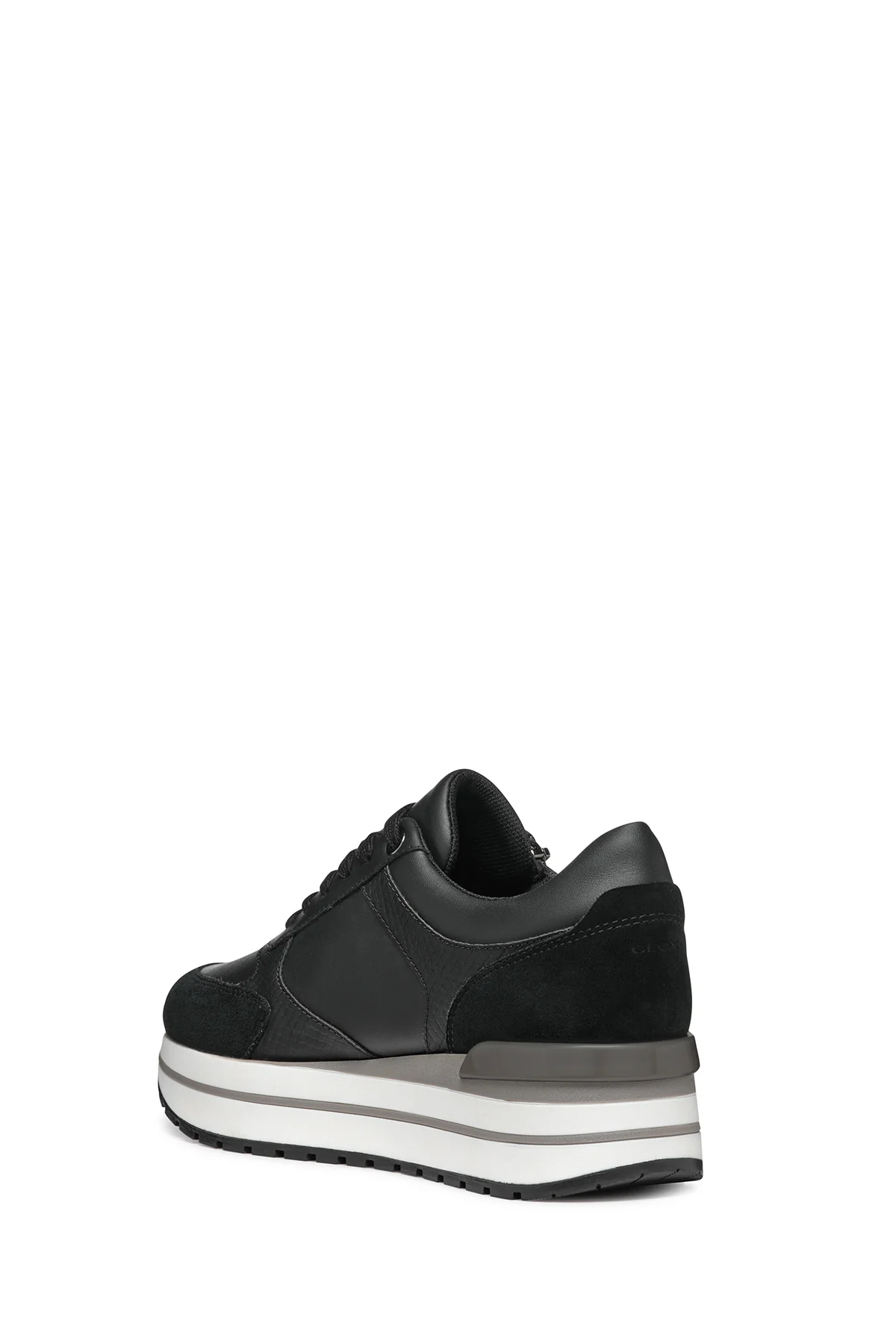 Geox Kadın Siyah New Kency Bağcıklı Kalın Tabanlı Sneaker - Image 4