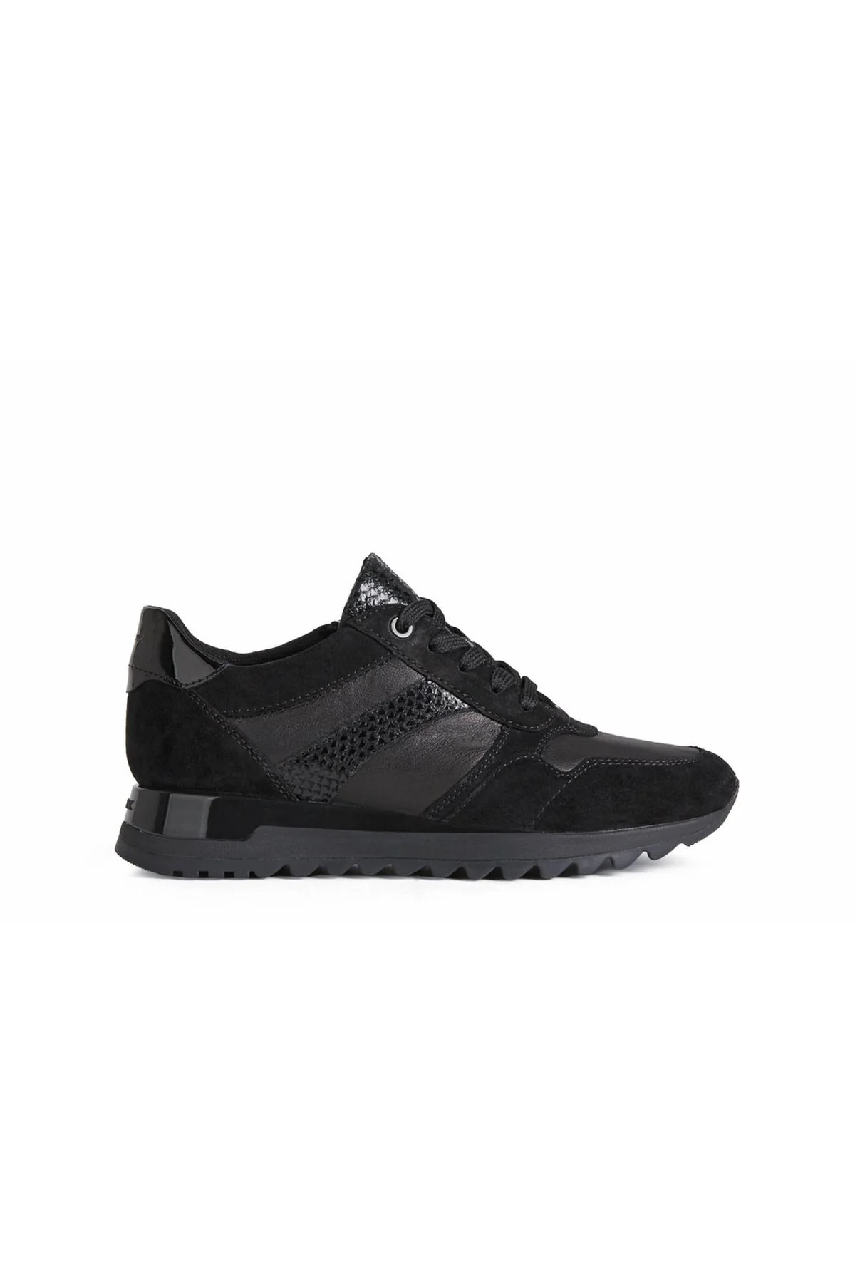 Geox Kadın Siyah Tabelya Kalın Tabanlı Deri Sneaker