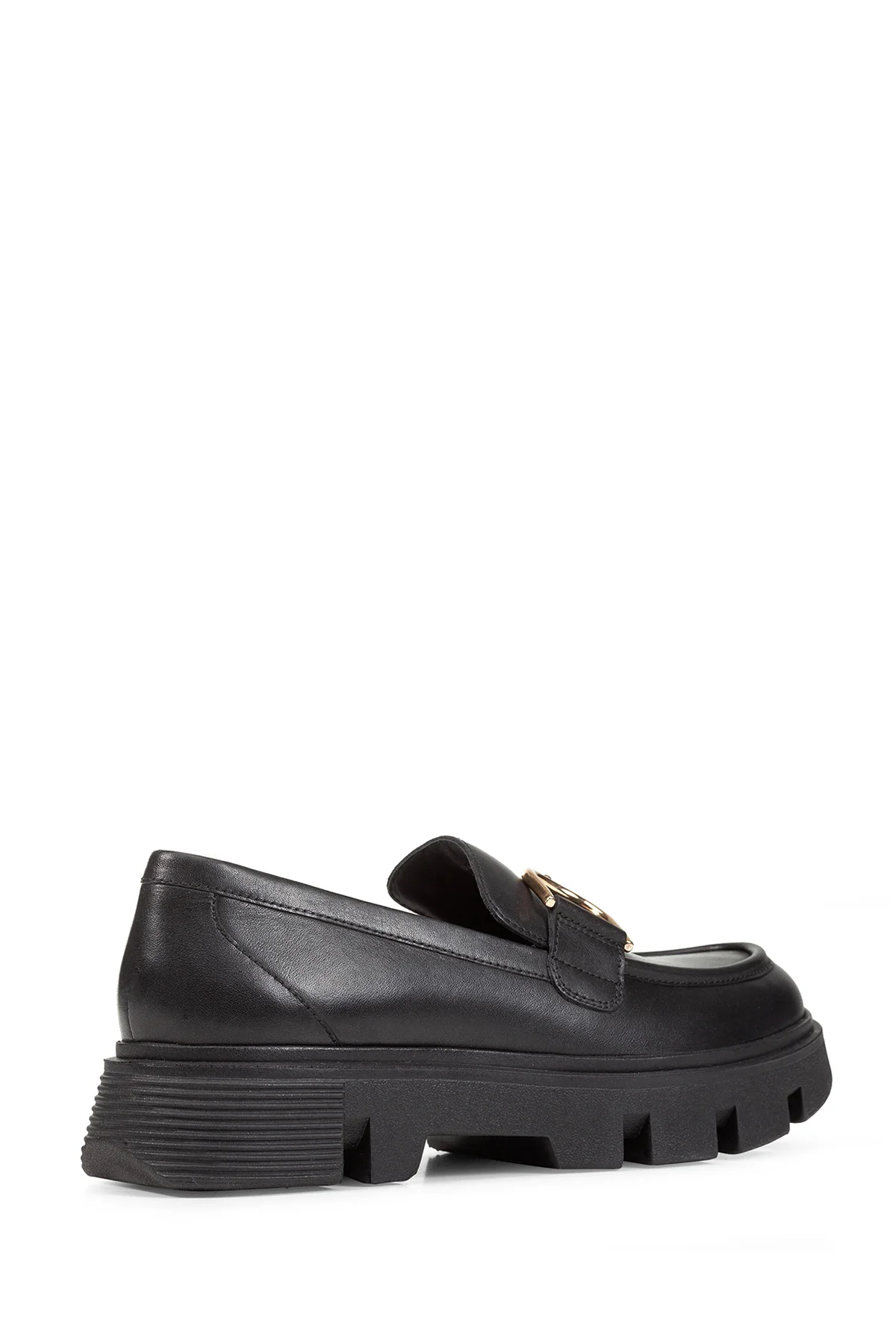 Geox Kadın Siyah Vilde Toka Detaylı Deri Maskülen Loafer - Image 5