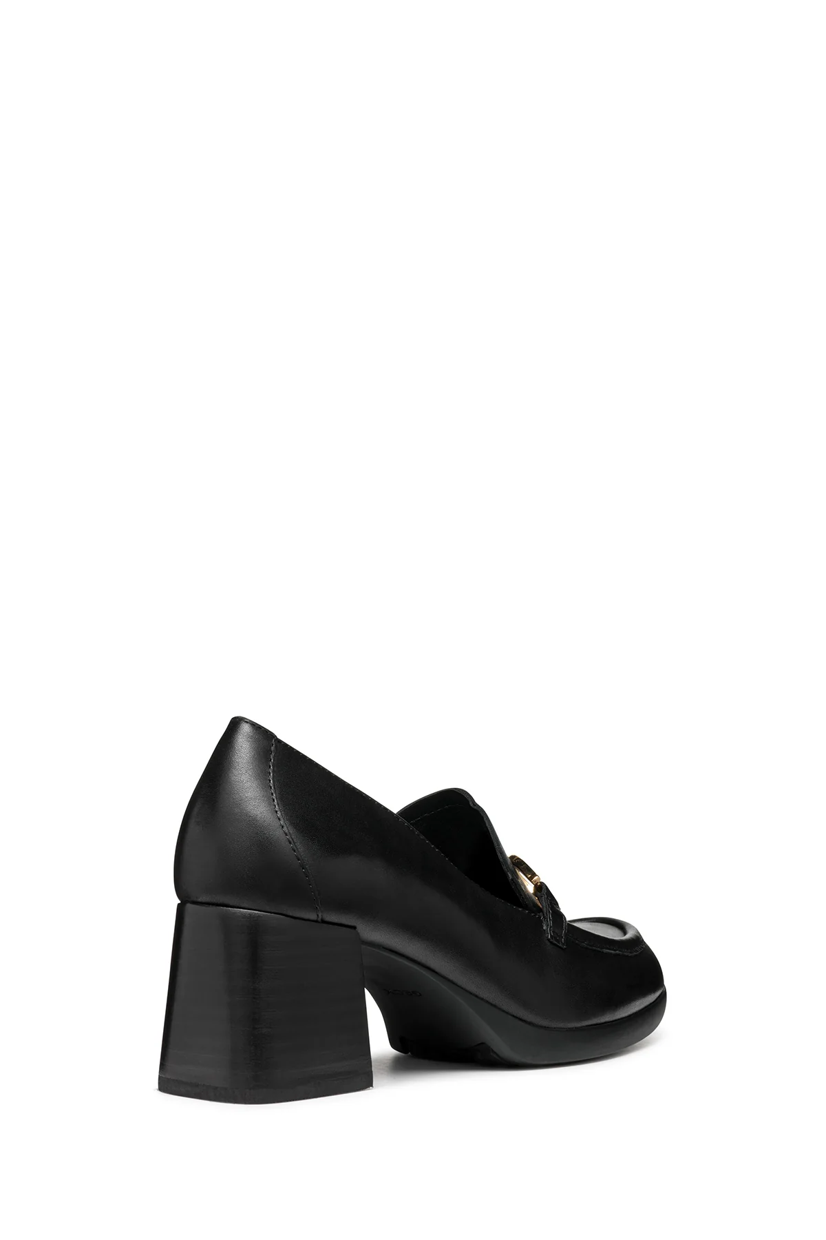 Geox Kadın Siyah Walk Pleasure Toka Detaylı Kalın Topuklu Deri Loafer - Image 2
