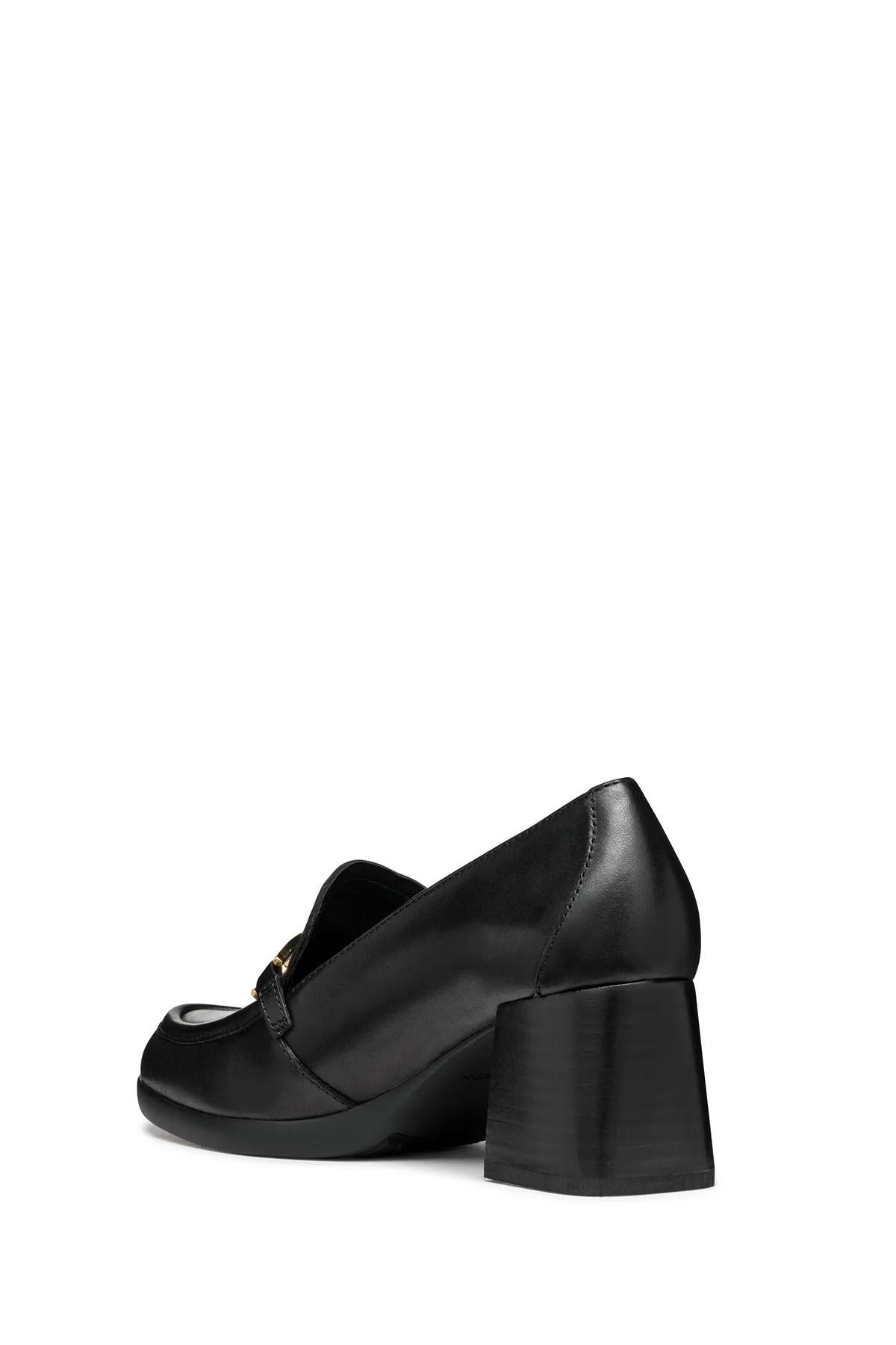 Geox Kadın Siyah Walk Pleasure Toka Detaylı Kalın Topuklu Deri Loafer - Image 4
