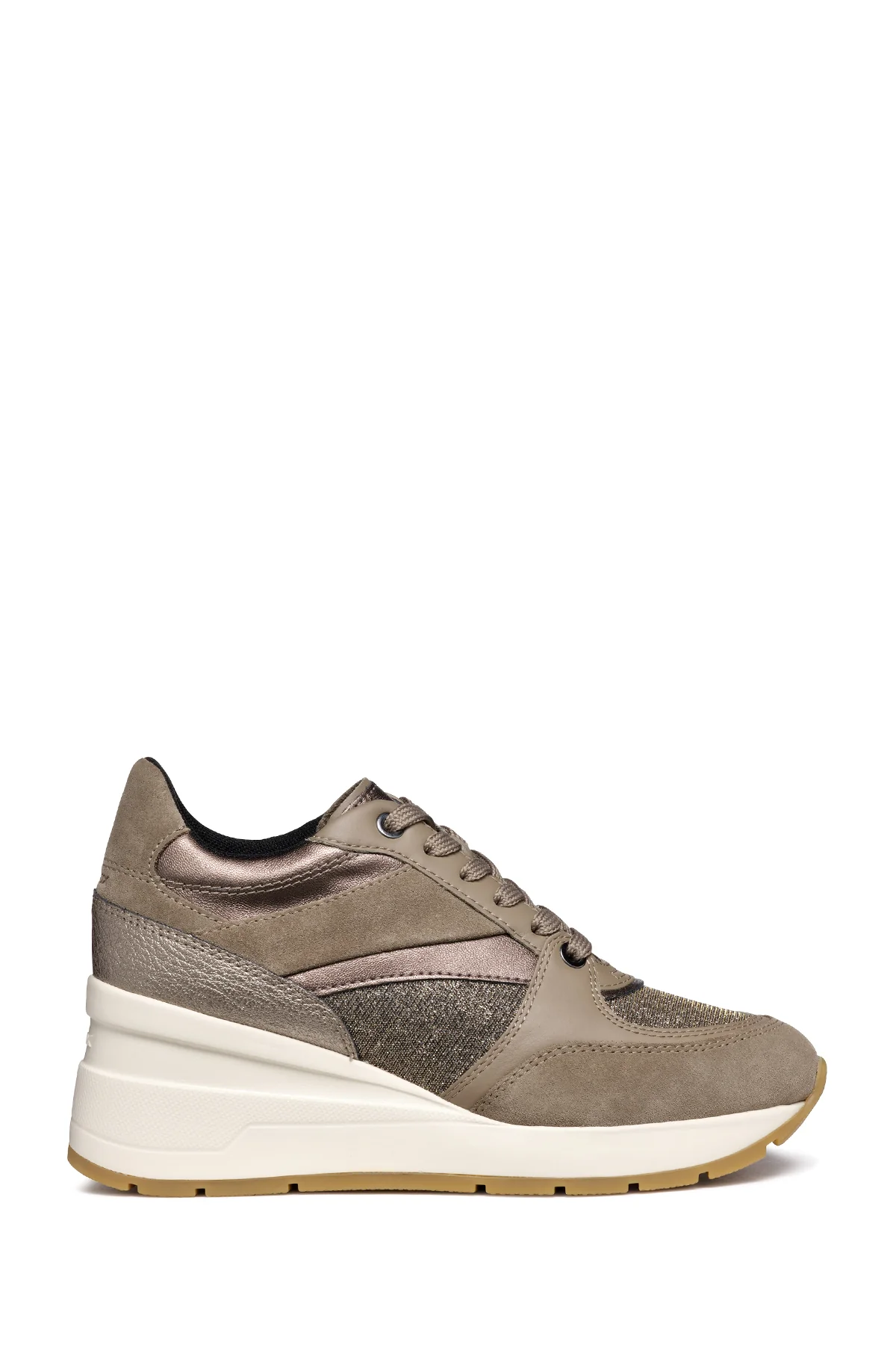 Geox Kadın Vizon Respira Bağcıklı Dolgu Topuklu Deri Sneaker