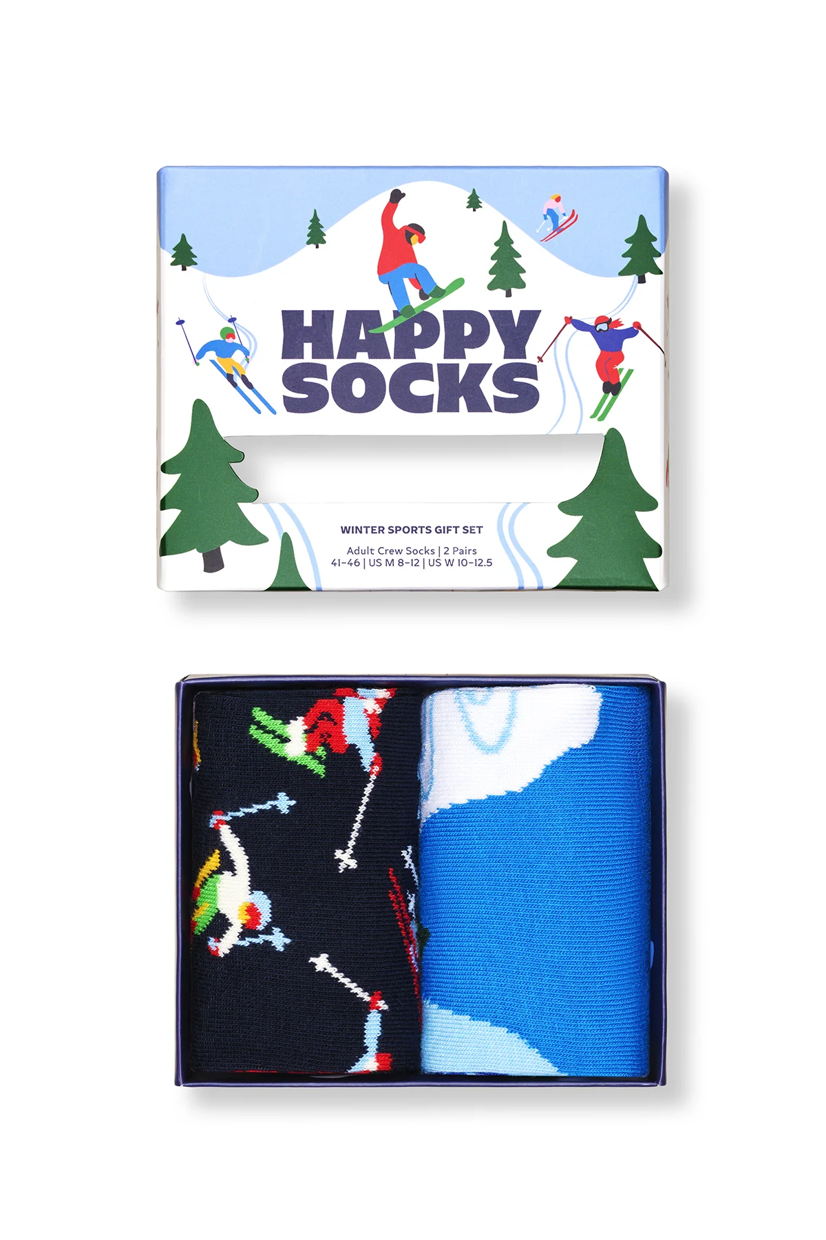 Happy Socks Erkek Çok Renkli Kış Temalı Pamuklu 2’li Çorap Seti - Image 5