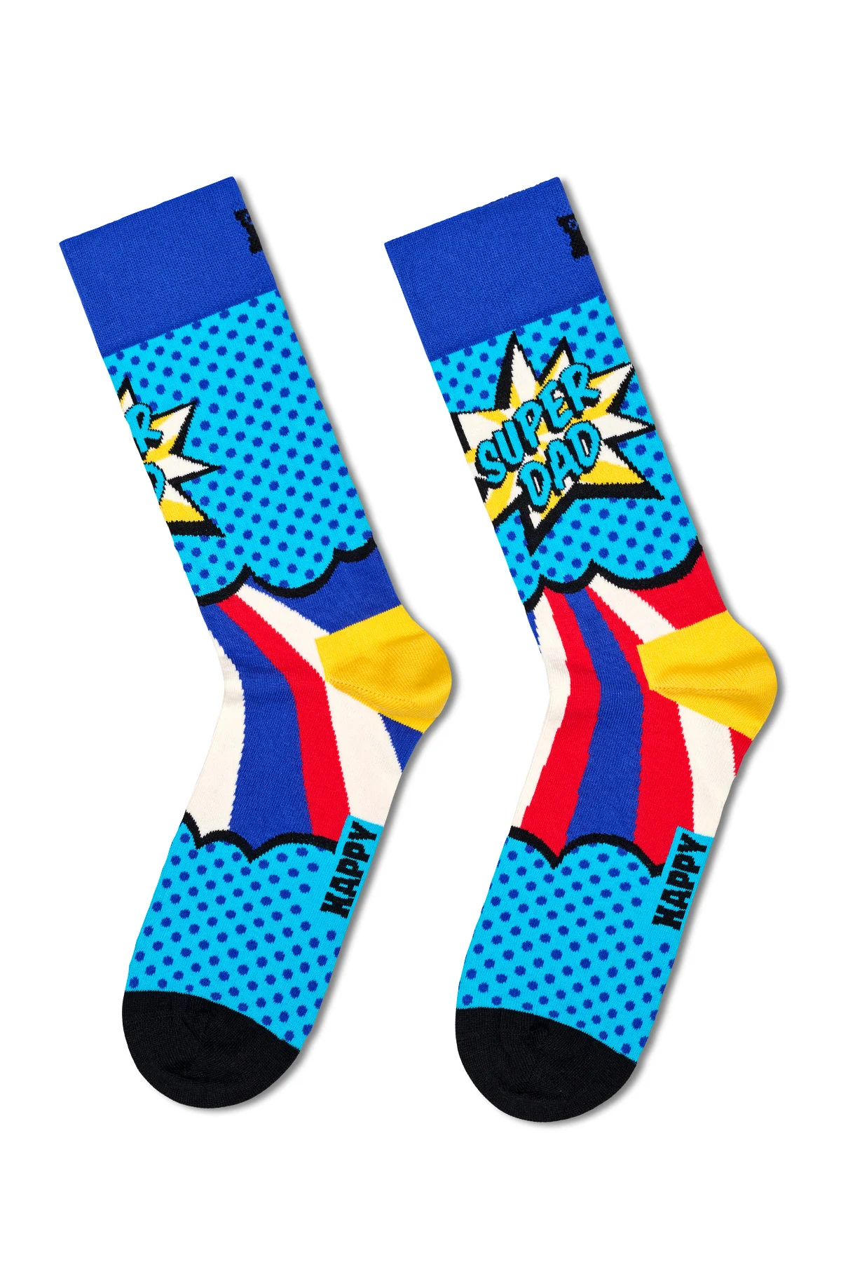 Happy Socks Erkek Çok Renkli Süper Baba Temalı Pamuklu 3’lü Çorap Seti - Image 5