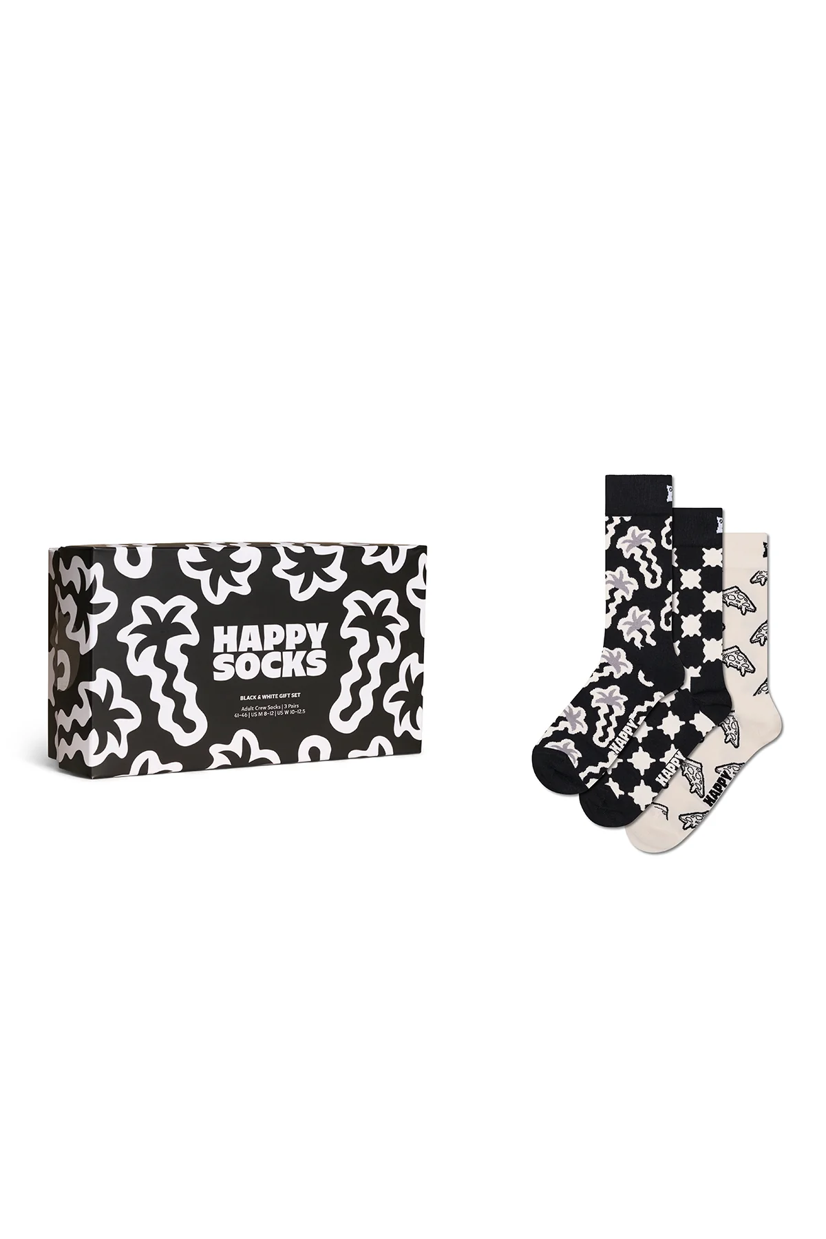 Happy Socks Erkek Siyah Desenli 3’lü Pamuklu Çorap Seti