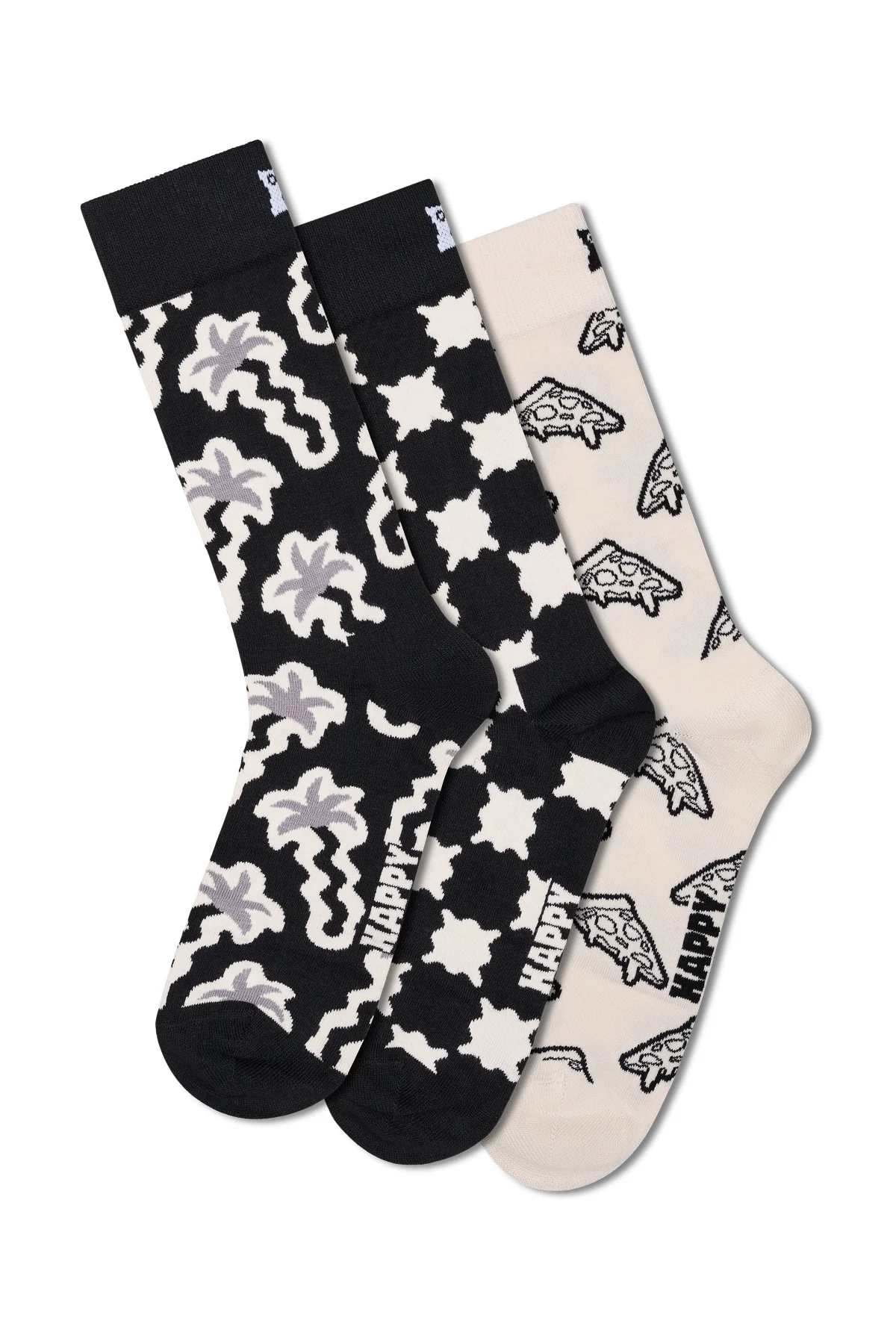 Happy Socks Erkek Siyah Desenli 3’lü Pamuklu Çorap Seti - Image 2