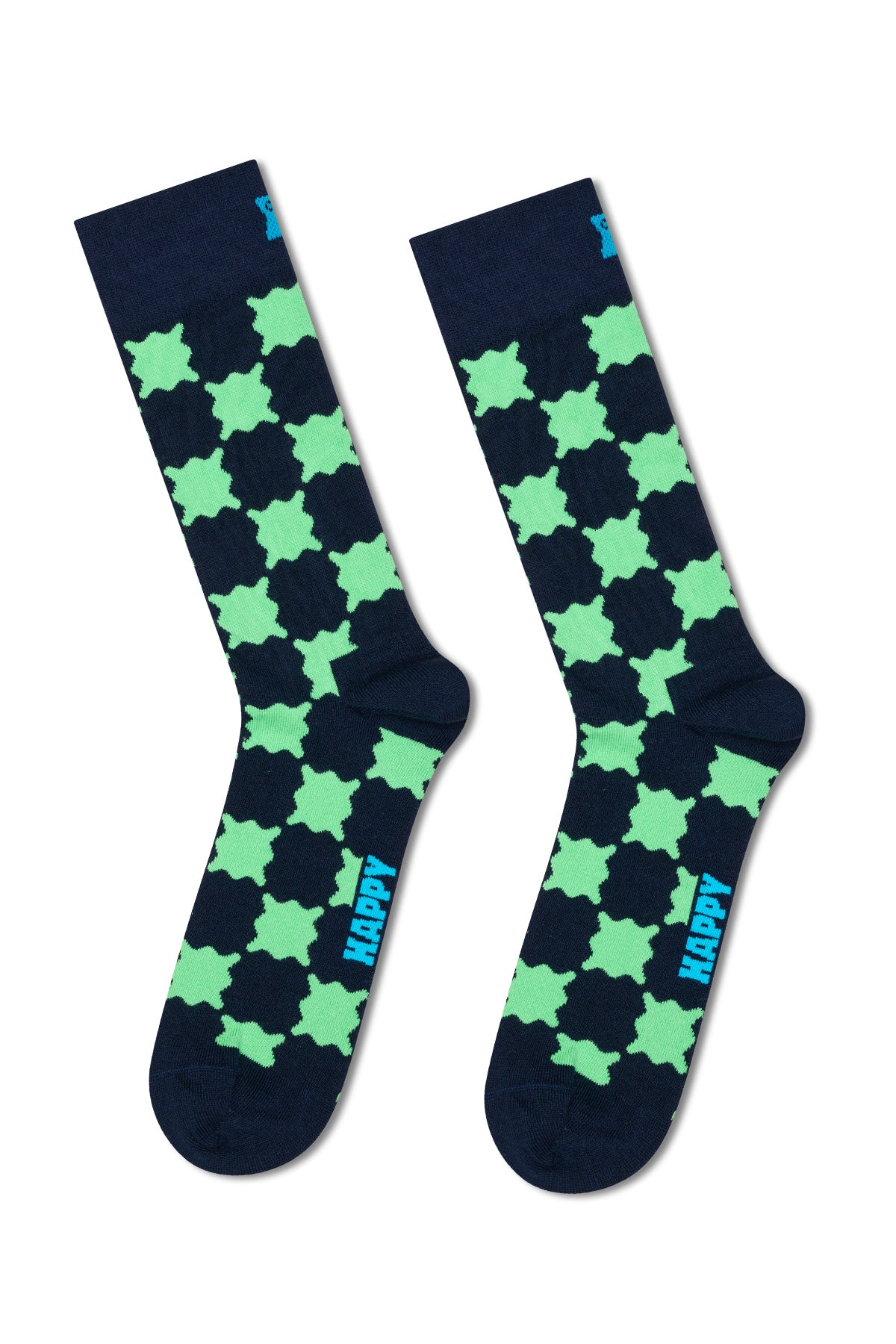 Happy Socks Kadın Lacivert Kare Desenli Pamuklu Çorap
