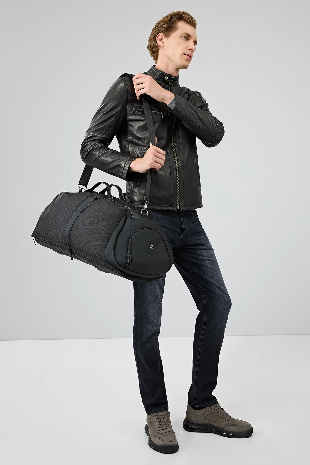 Jefferson Erkek Siyah Hakim Yaka Slim-Fit Deri Ceket - Image 10