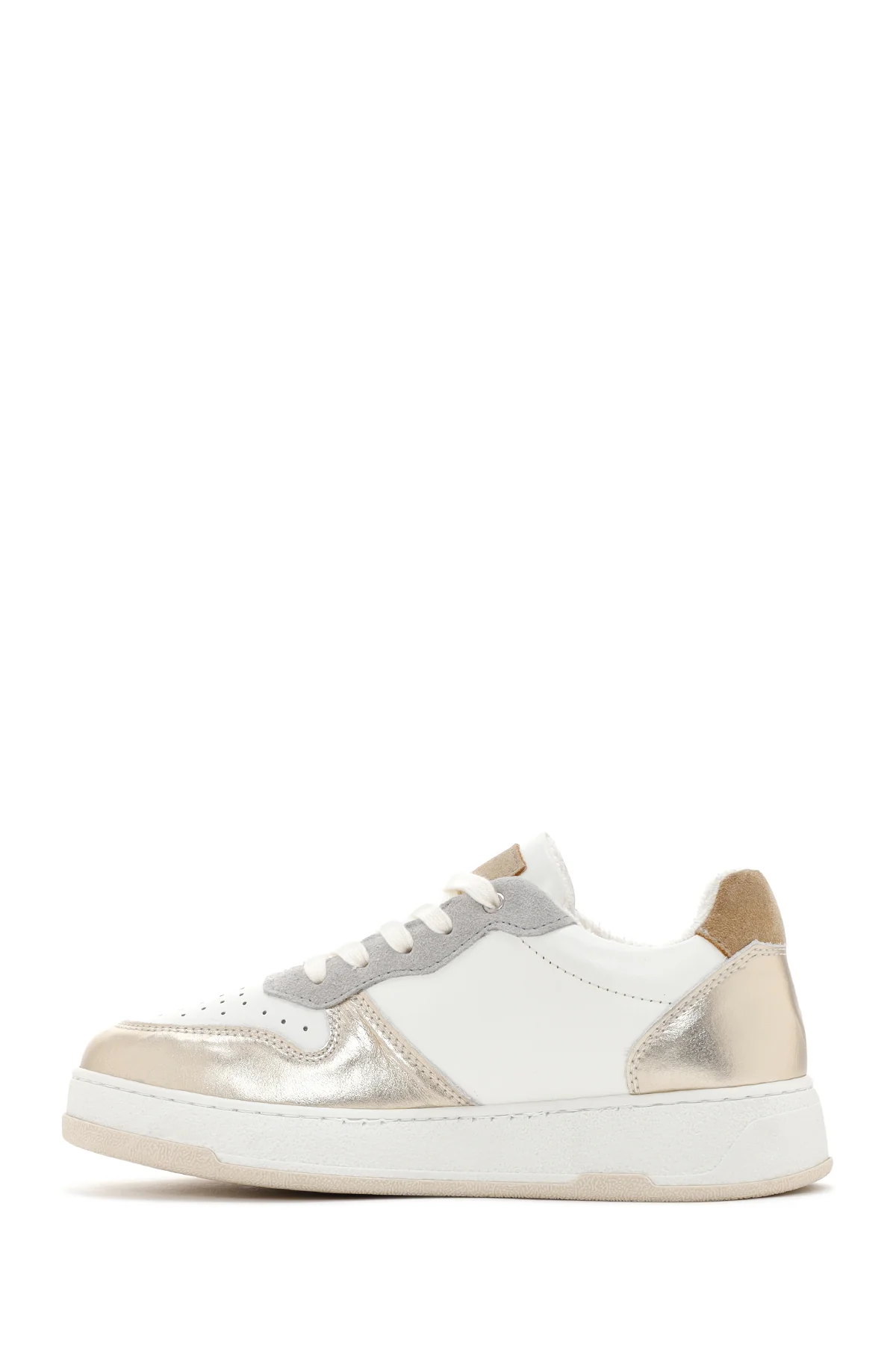 Kadın Altın Deri Sneaker - Image 2