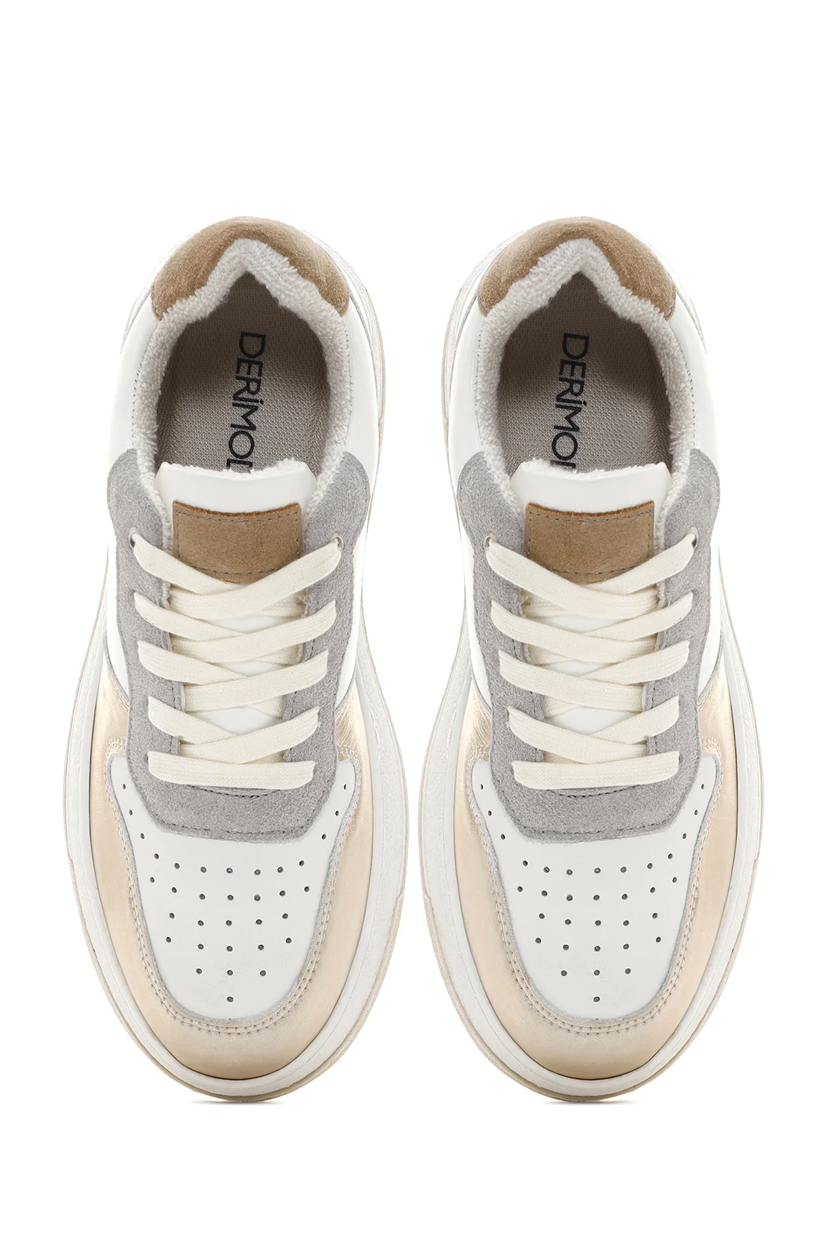 Kadın Altın Deri Sneaker - Image 6