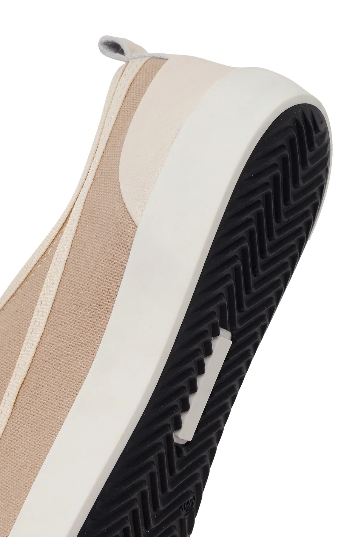 Kadın Bej Bağcıklı Deri Sneaker - Image 8