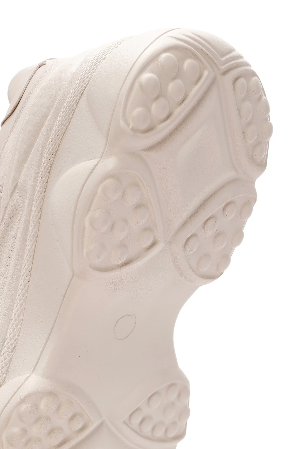 Kadın Bej Bağcıklı Kalın Tabanlı Sneaker - Image 8