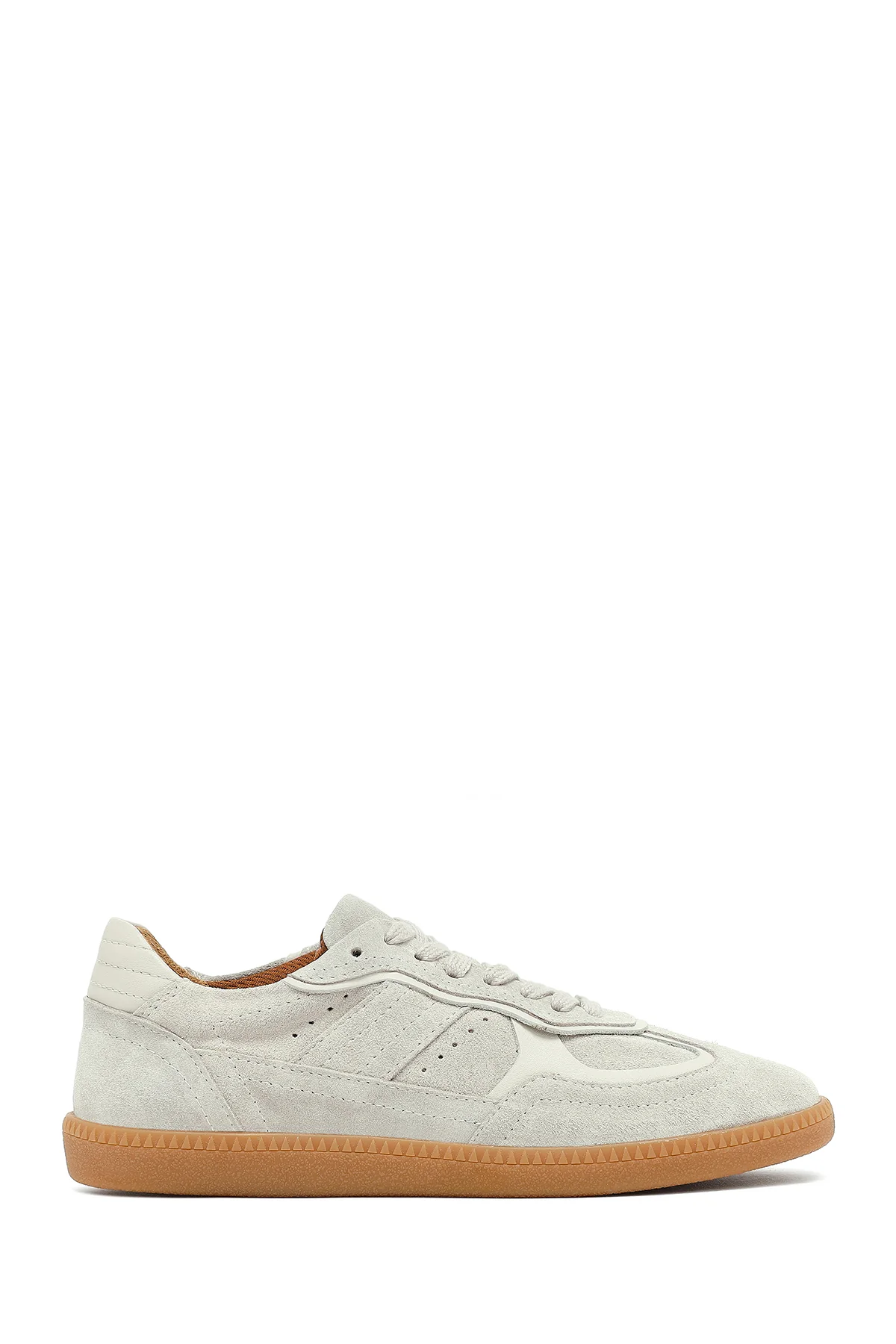 Kadın Bej Bağcıklı Süet Deri Sneaker