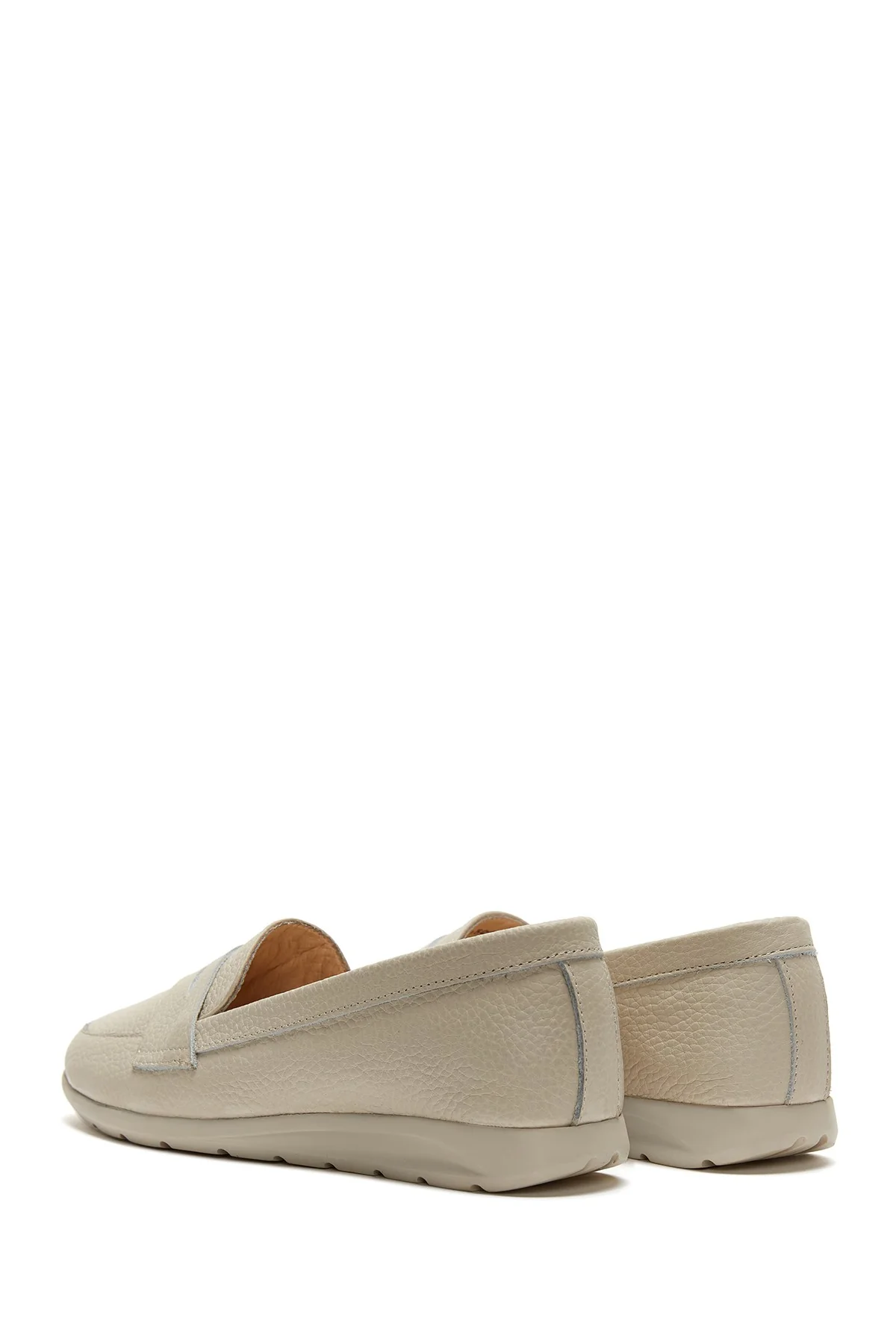 Kadın Bej Deri Comfort Loafer - Image 6