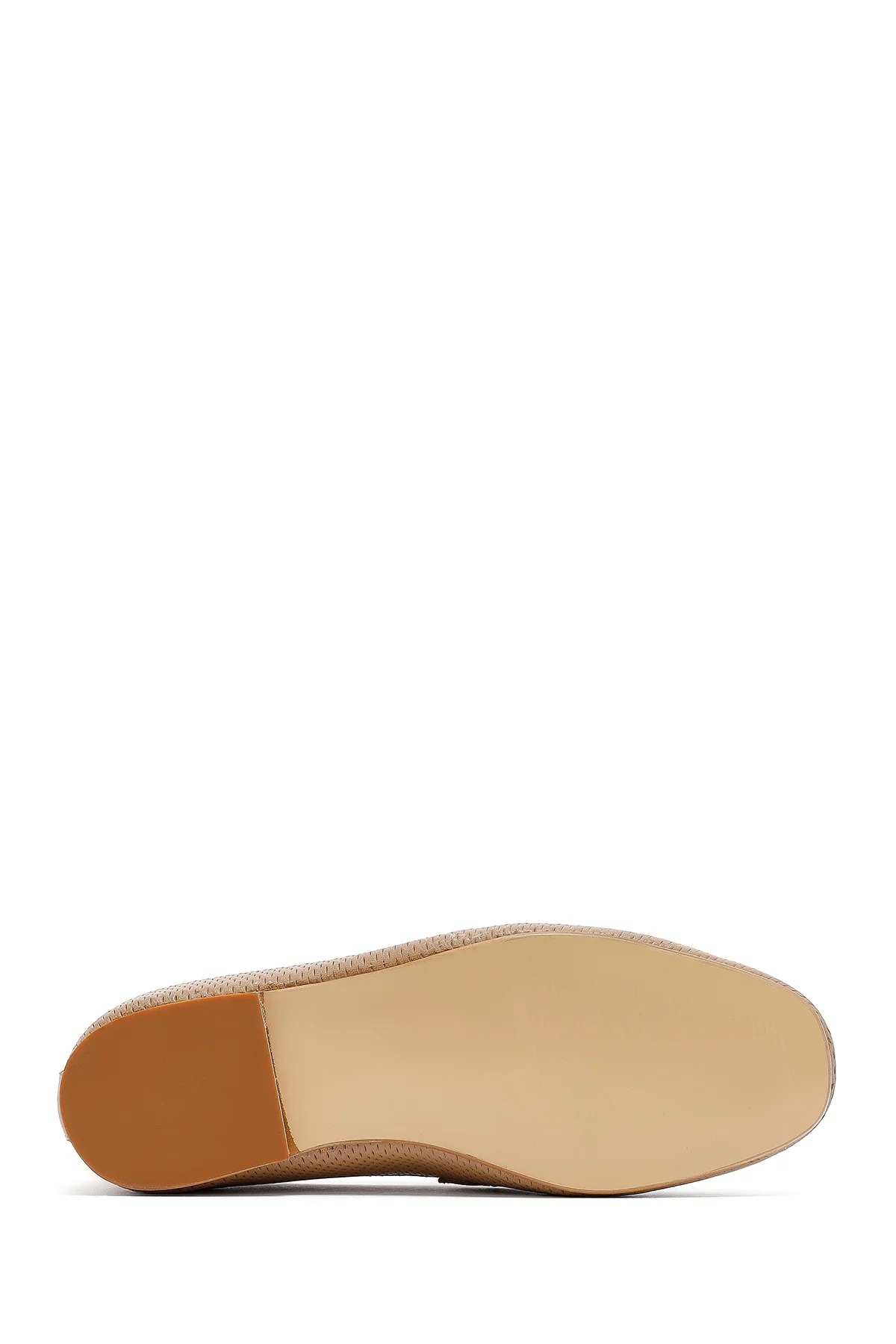 Kadın Bej Deri Loafer - Image 4
