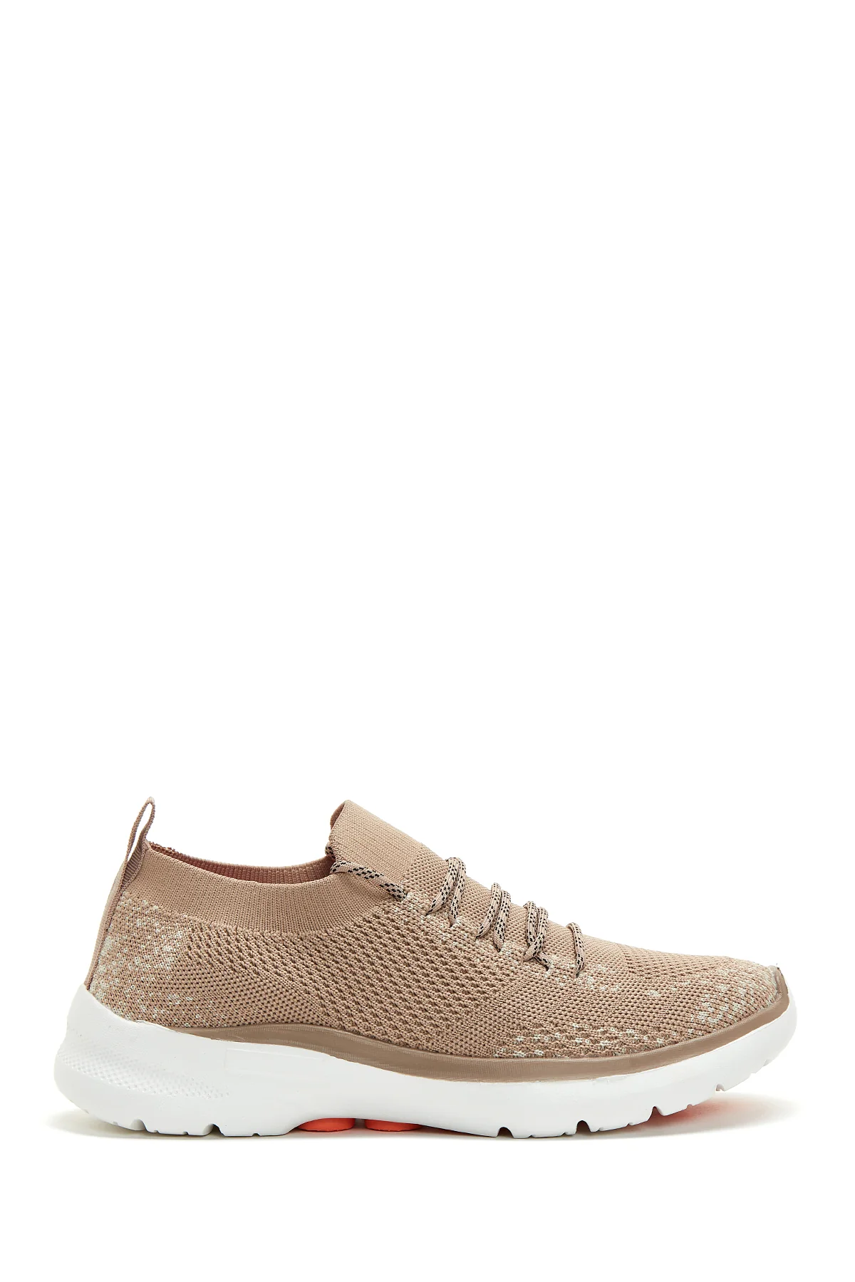 Kadın Bej Desenli Kumaş Sneaker