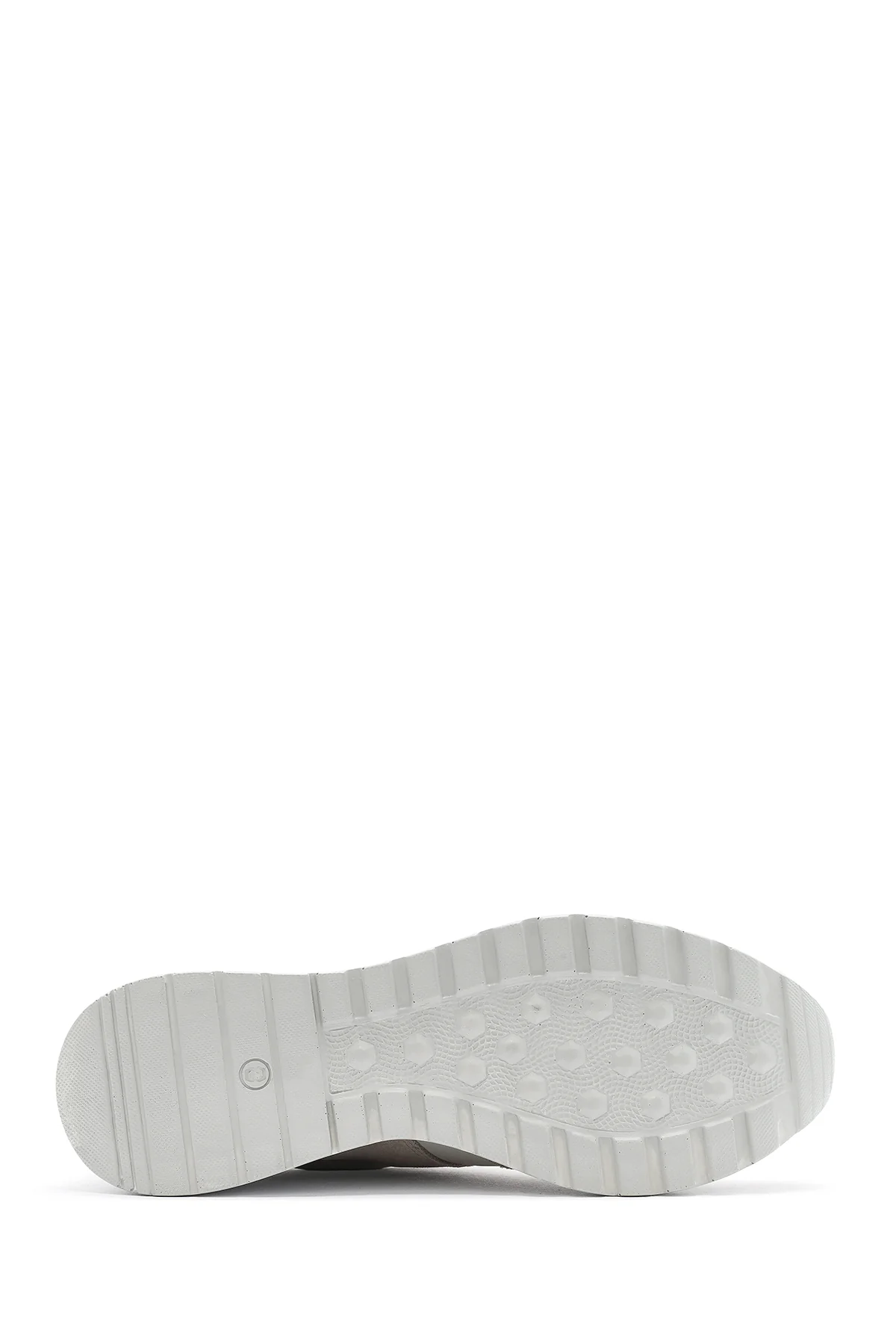 Kadın Bej Dolgu Topuklu Yandan Fermuarlı Deri Sneaker - Image 4