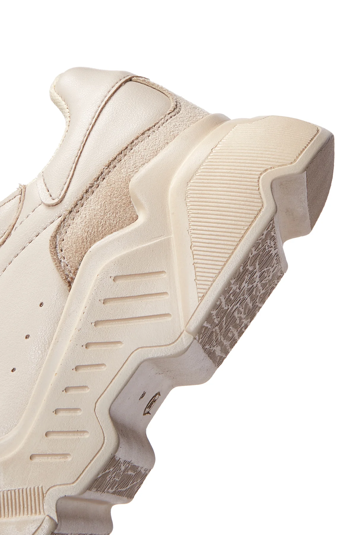 Kadın Bej Kalın Tabanlı Sneaker - Image 8