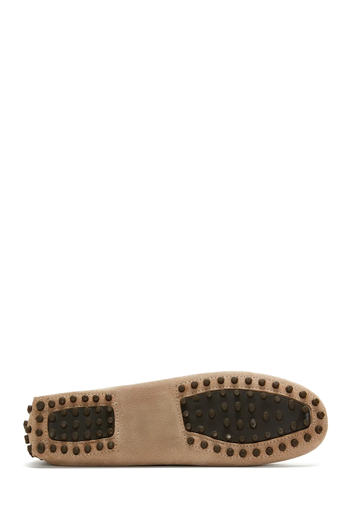 Kadın Bej Süet Deri Loafer - Image 4
