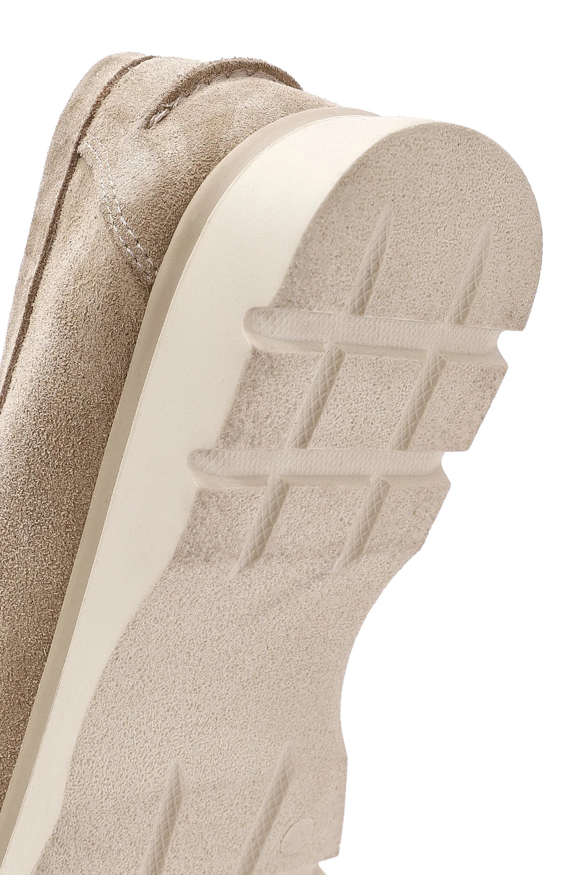 Kadın Bej Toka Detaylı Süet Deri Comfort Loafer - Image 10