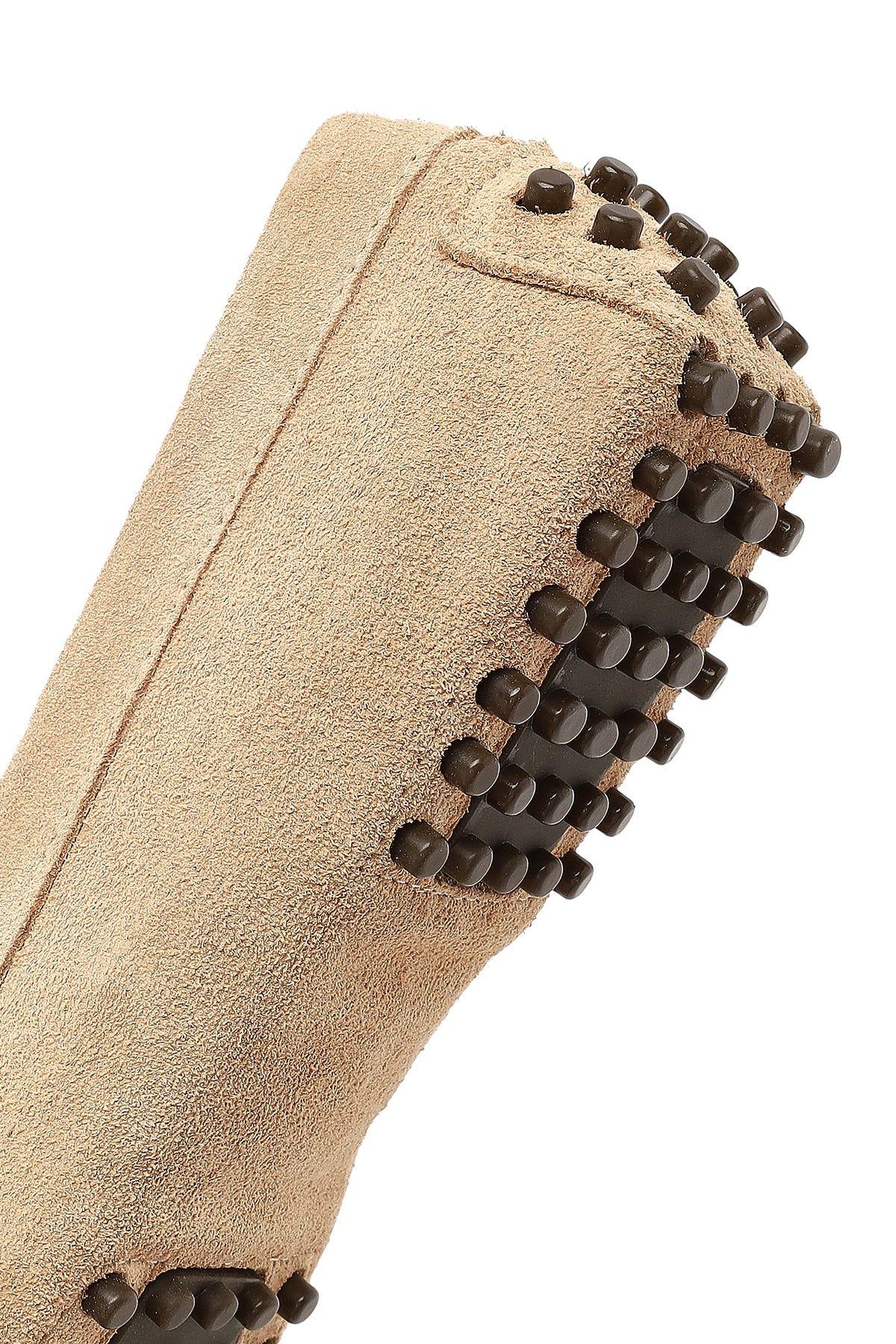 Kadın Bej Tokalı Süet Deri Loafer - Image 8