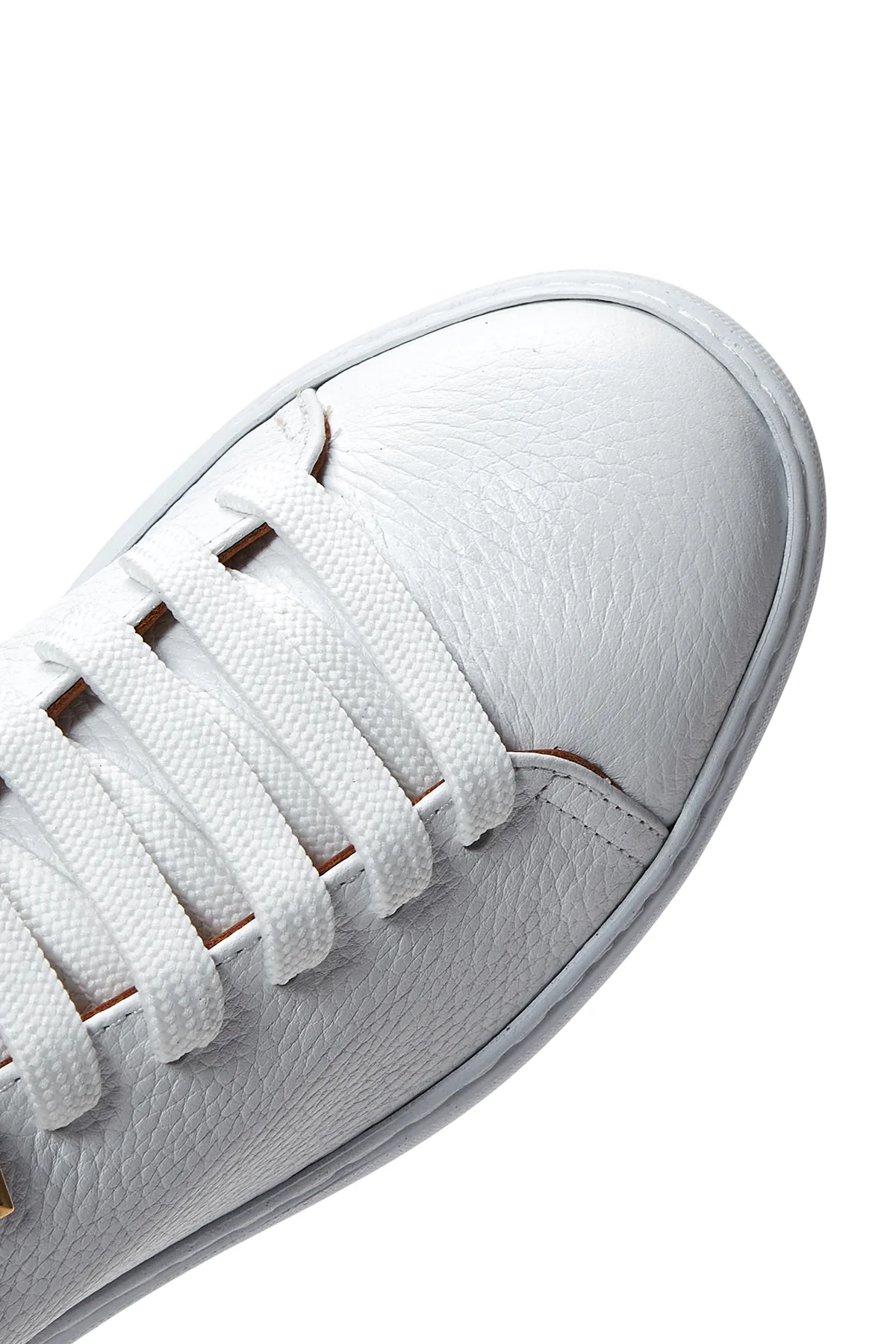 Kadın Beyaz Bağcıklı Deri Sneaker - Image 8
