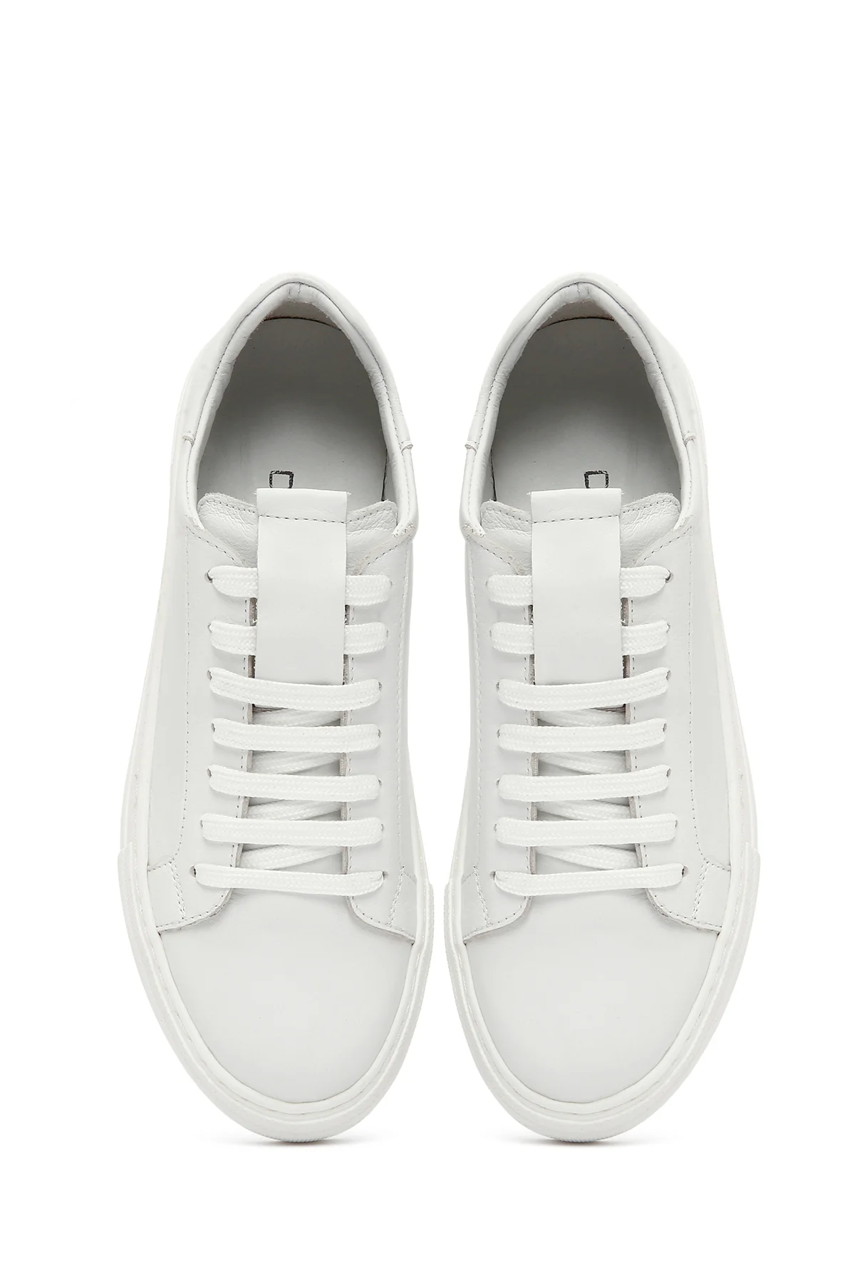 Kadın Beyaz Bağcıklı Deri Sneaker - Image 7