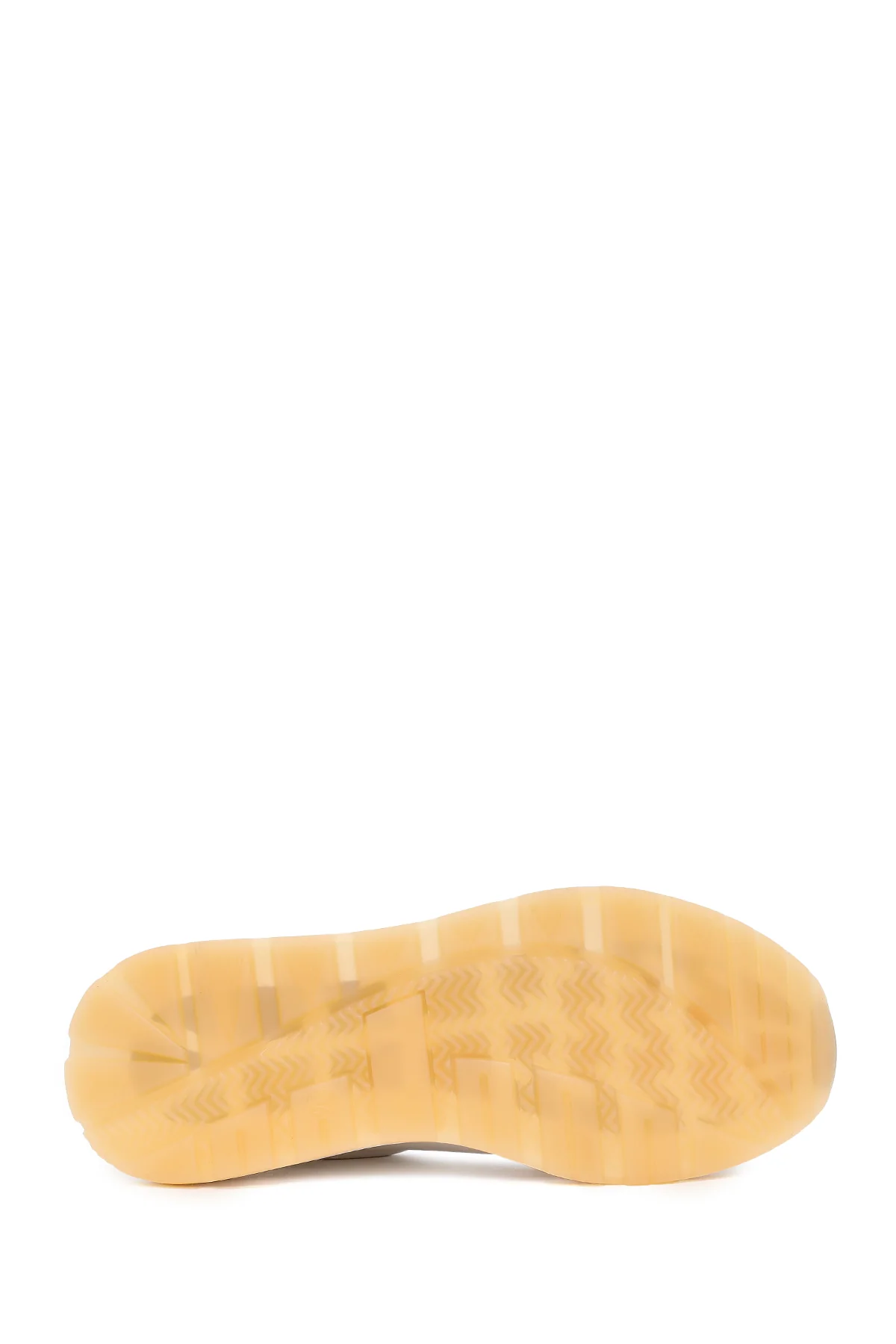 Kadın Beyaz Bağcıklı Fermuarlı Kalın Tabanlı Deri Sneaker - Image 5